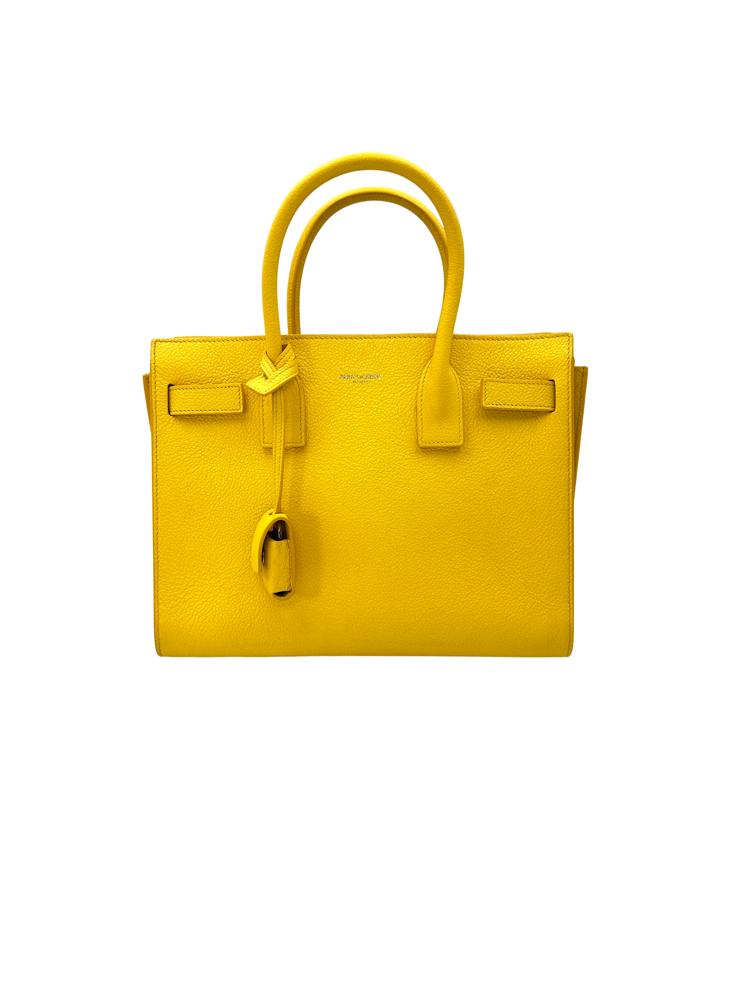 Saint Laurent Sac de Jour Yellow Leather Handle Bag SL266