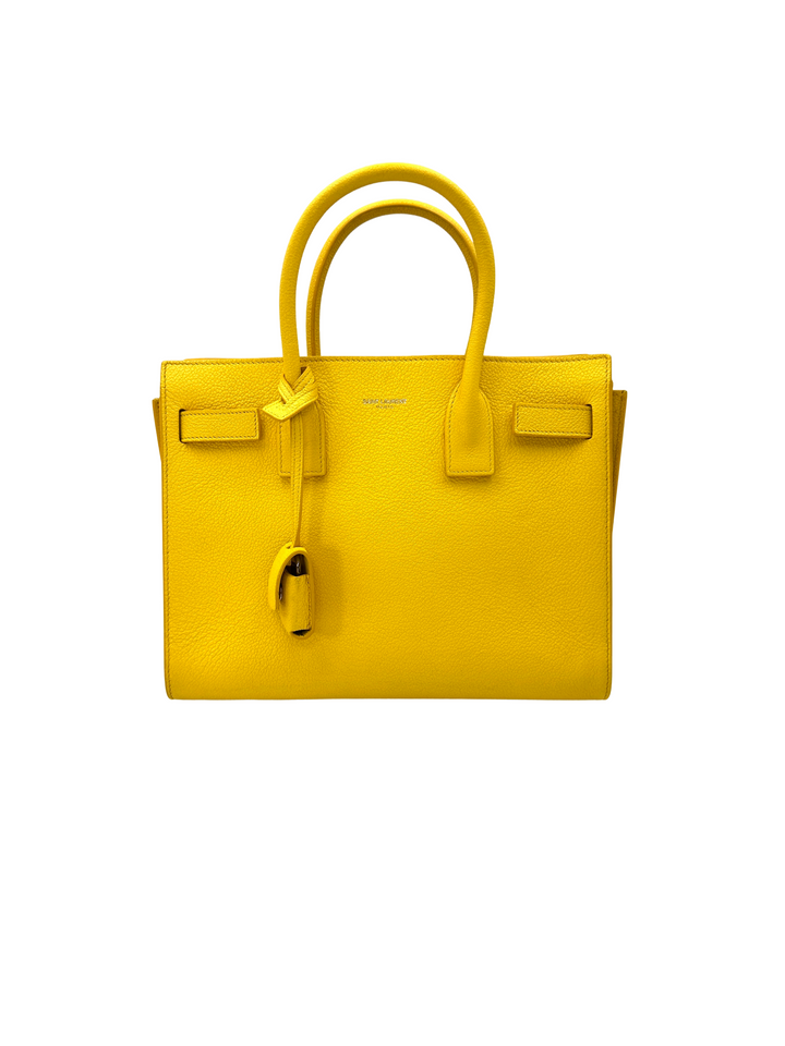 Saint Laurent Sac de Jour Yellow Leather Handle Bag SL266