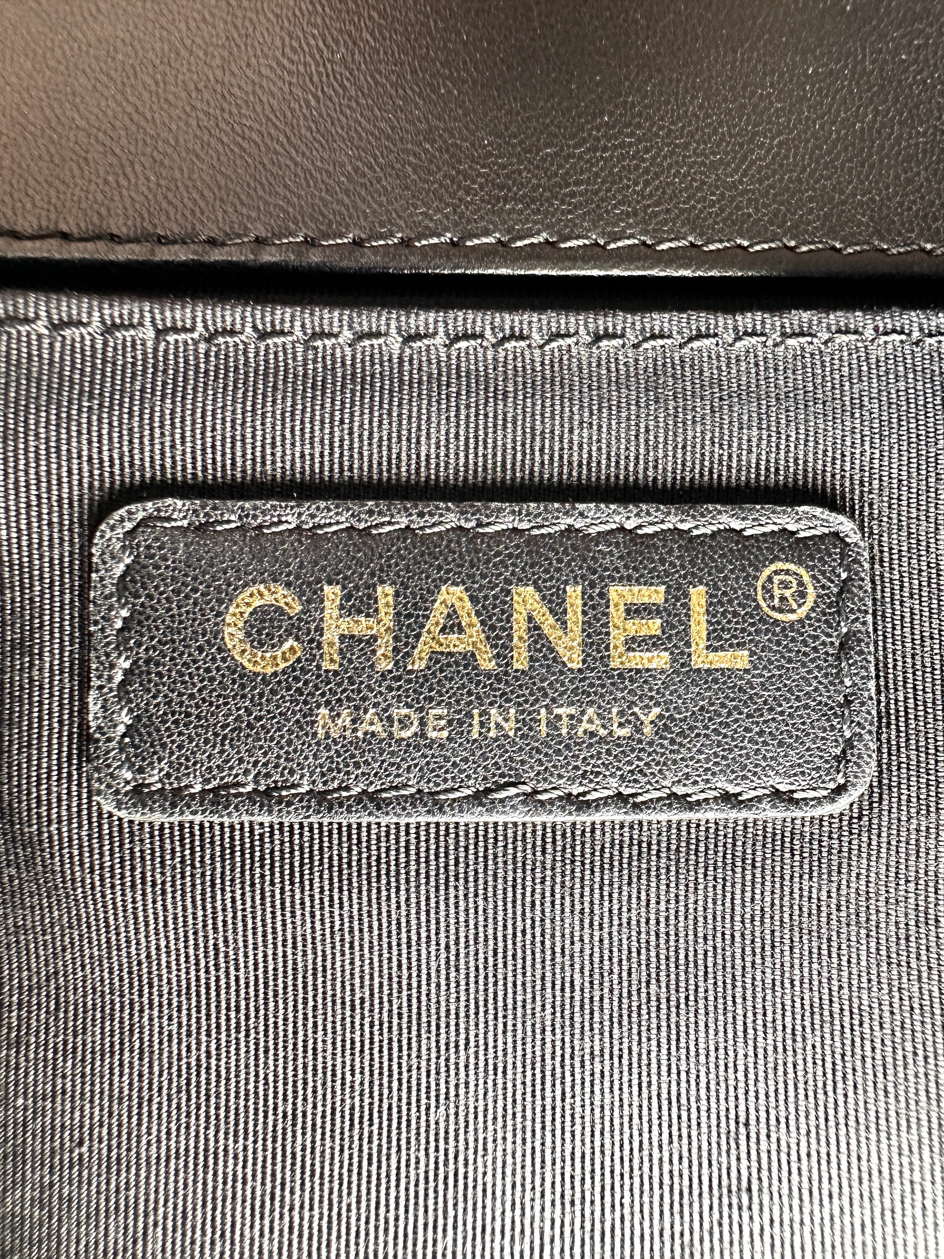 Chanel LeBoy Black Quilted Lambskin Medium Size Flap Bag With Gold Buckle(23***20) CC2233