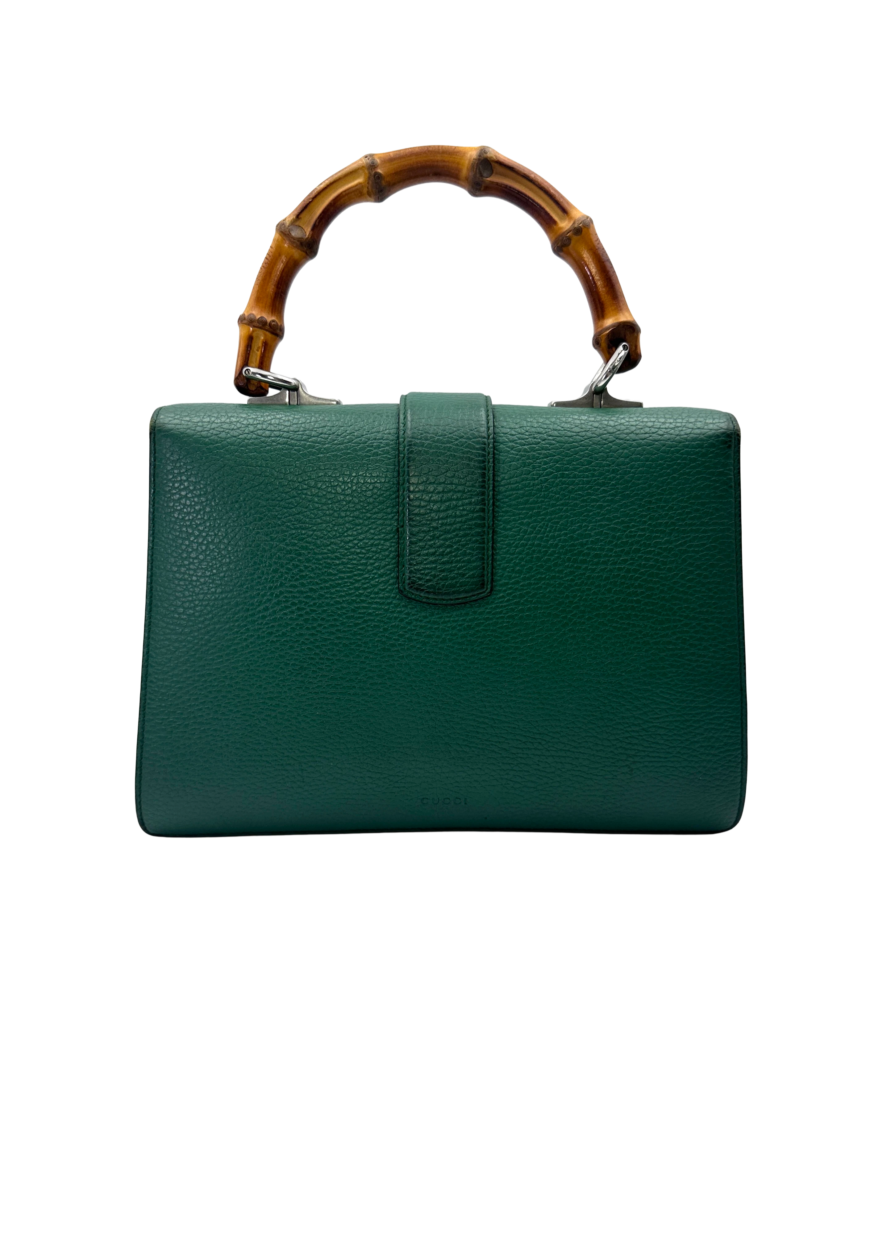 Gucci Dionysus Green Leather Bamboo Handle Bag GG1357
