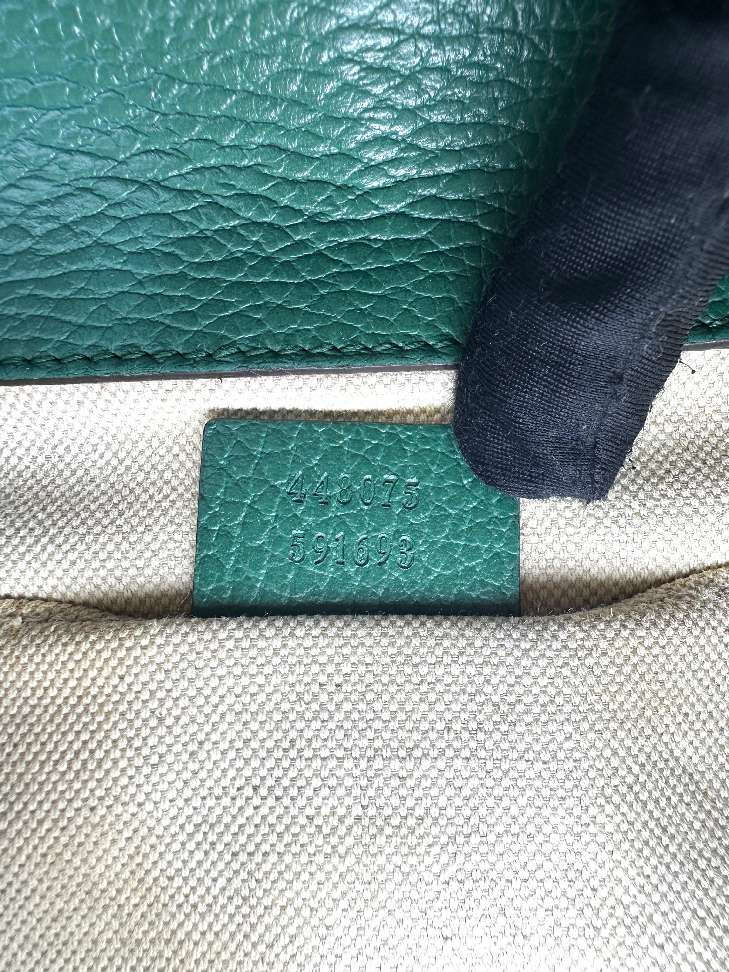 Gucci Dionysus Green Leather Bamboo Handle Bag GG1357
