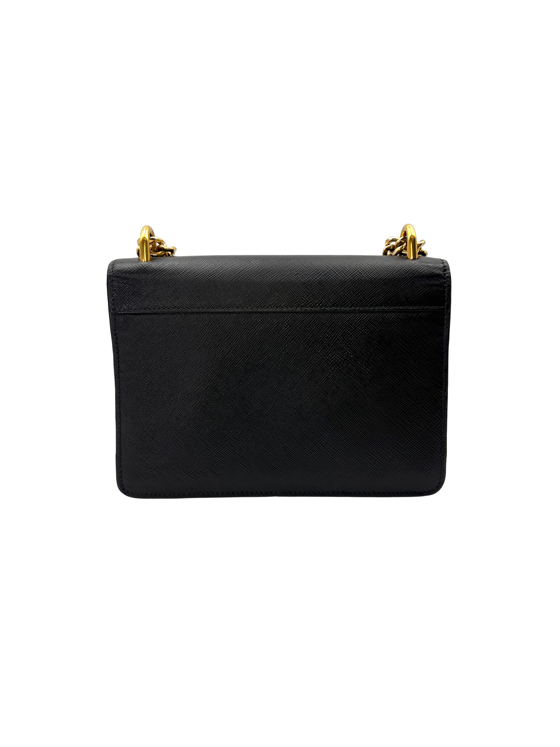 Prada Black Saffiano Leather Chain Shoulder Bag PR508