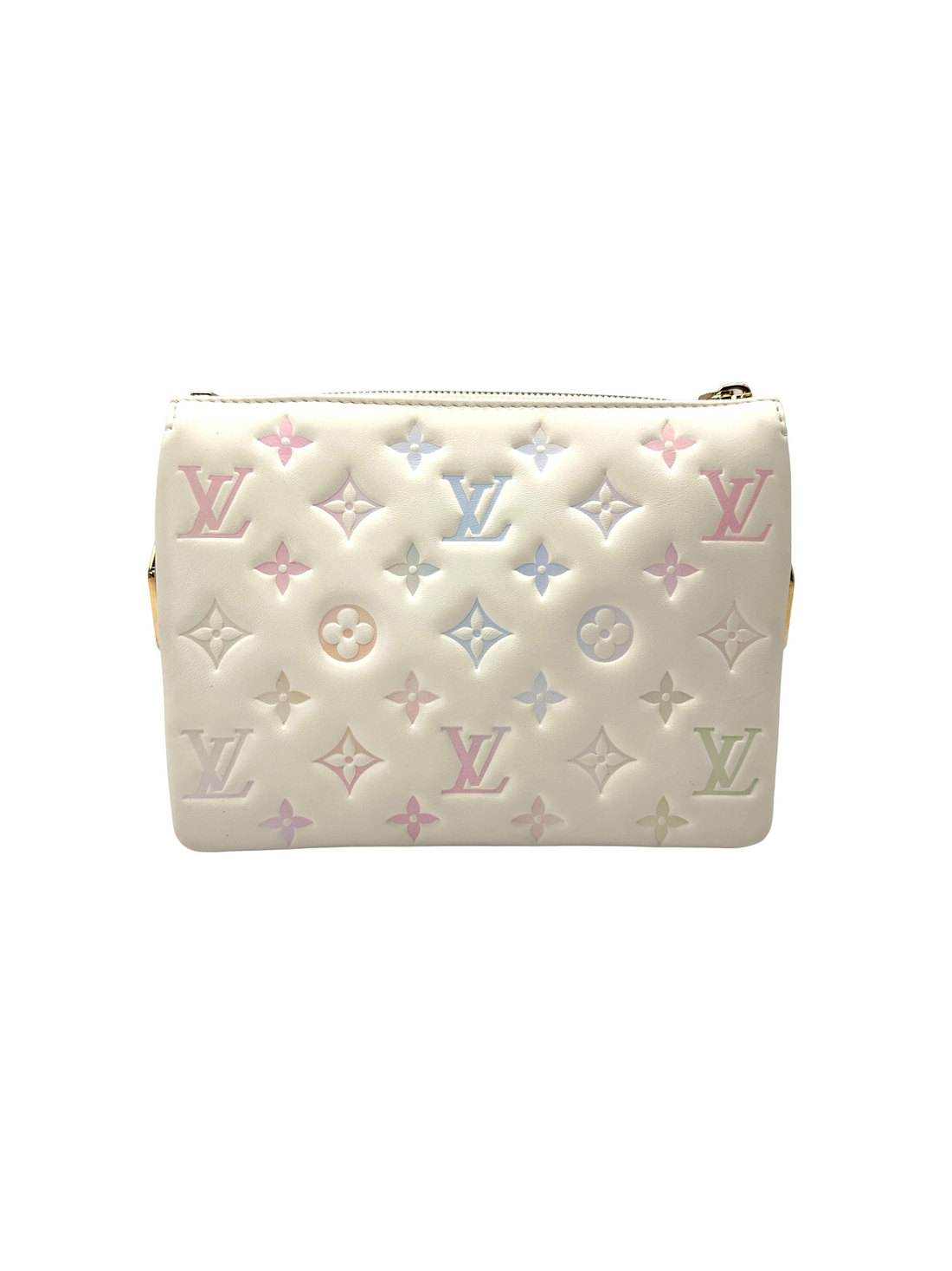 Louis Vuitton Coussin BB Milky Way White Monogram Embossed Puffy Leather Shoulder Bag LV3091
