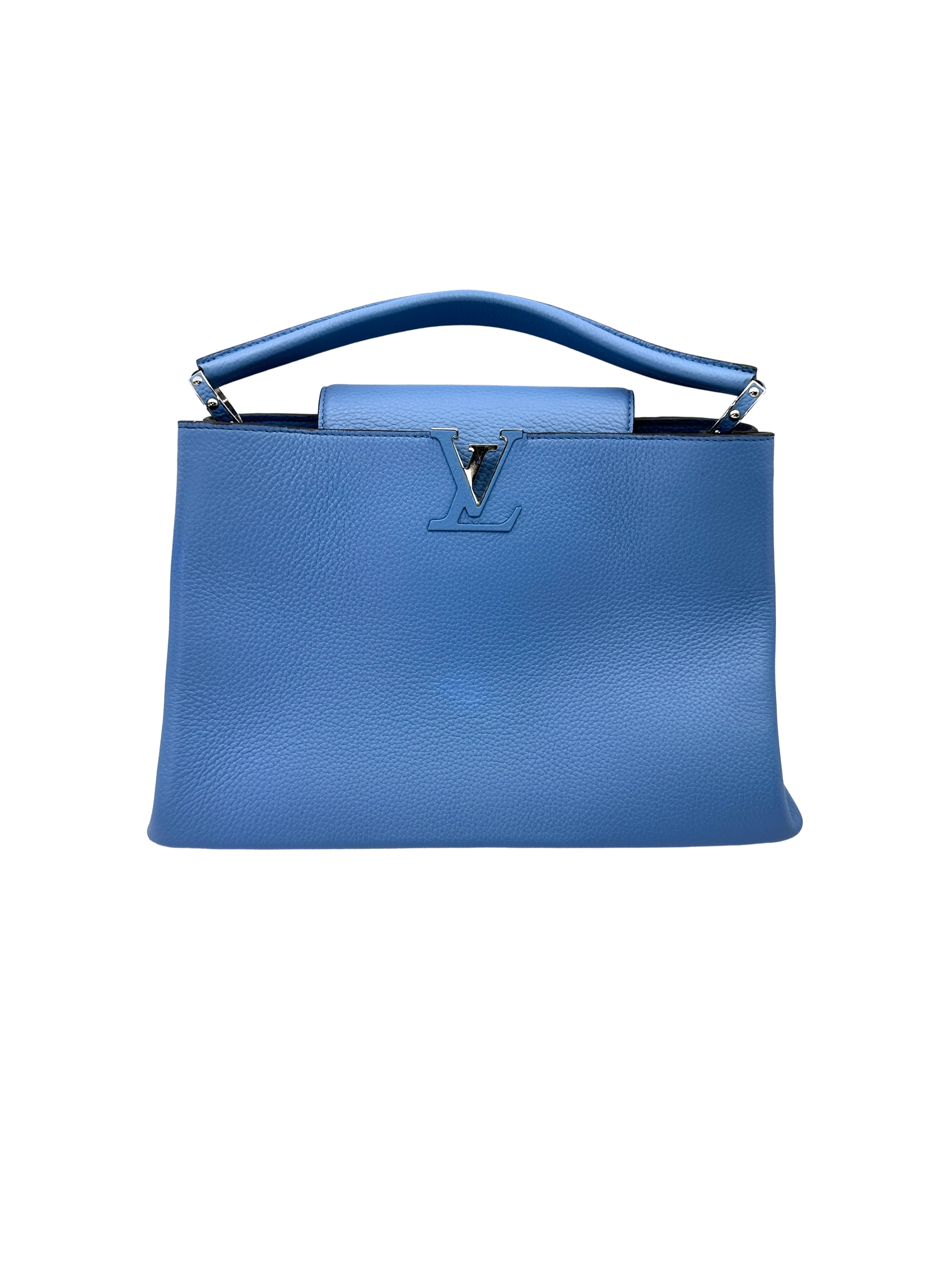 Louis Vuitton Capucines Navy Taurillon Leather Handle Bag LV3095