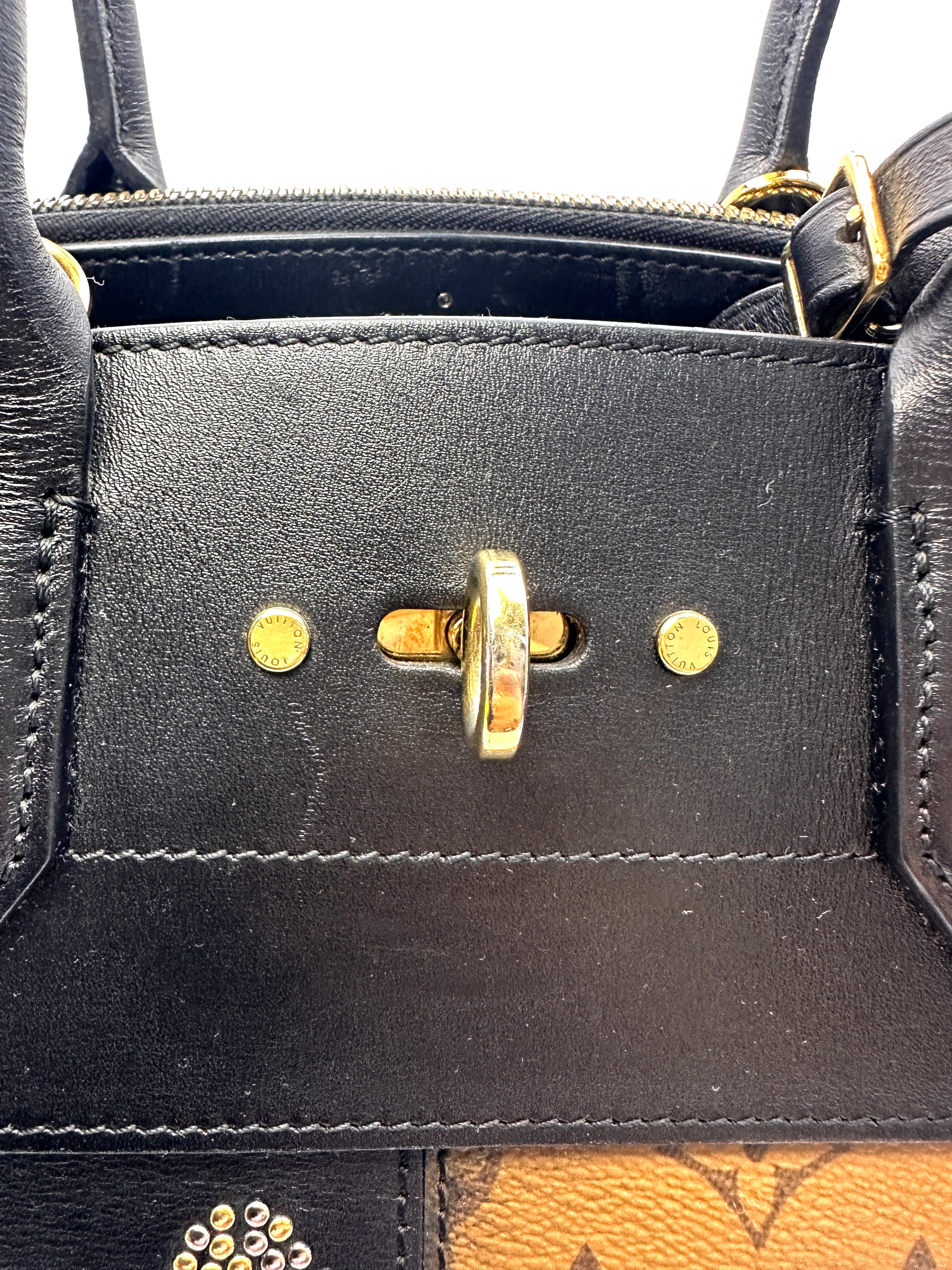Louis Vuitton City Steamer "Night Lights" Monogram Reverse Canvas & Black Leather Handle Bag LV3092