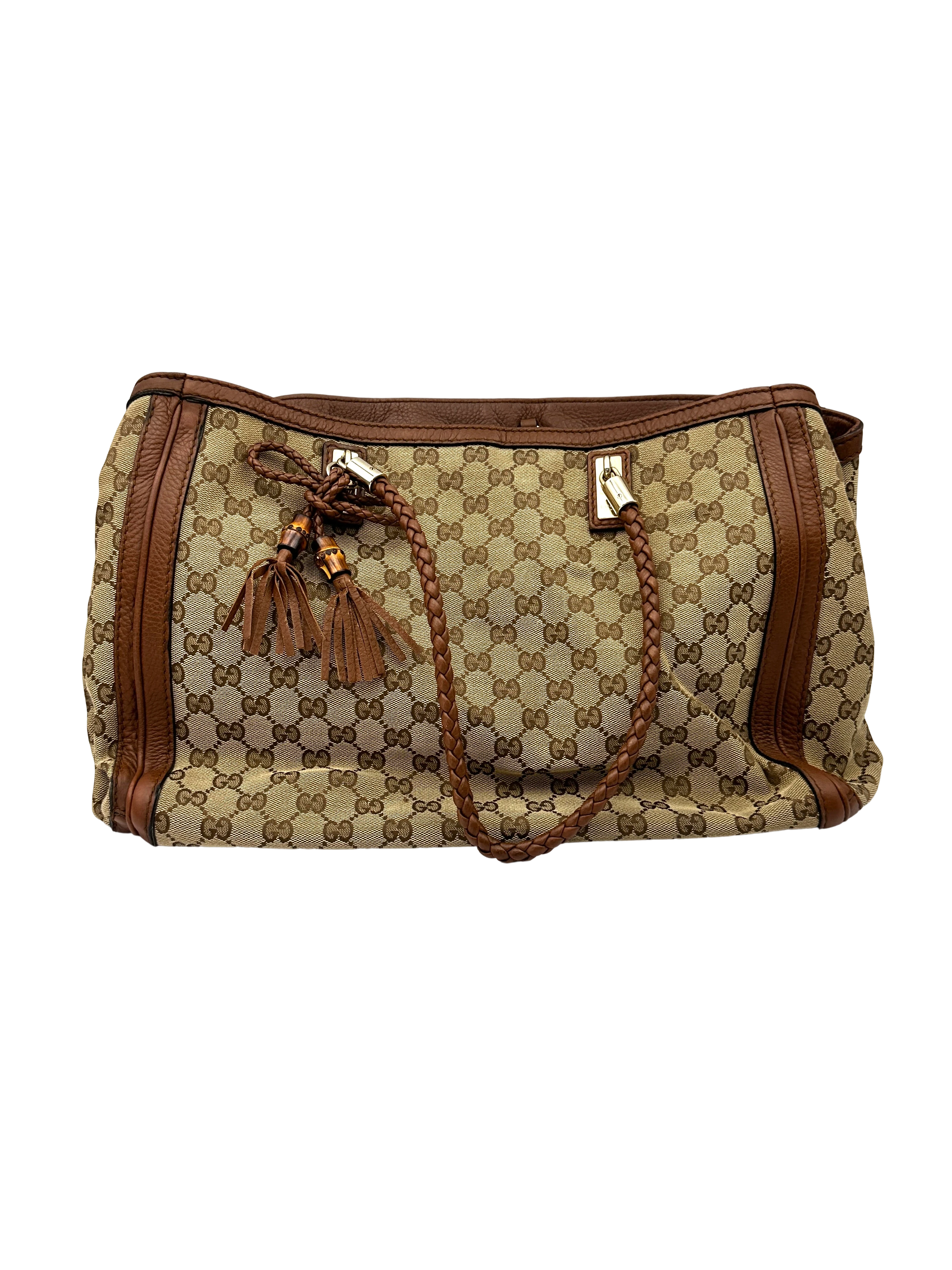Gucci Bella Bamboo GG Supreme Canvas Handle Bag GG1361