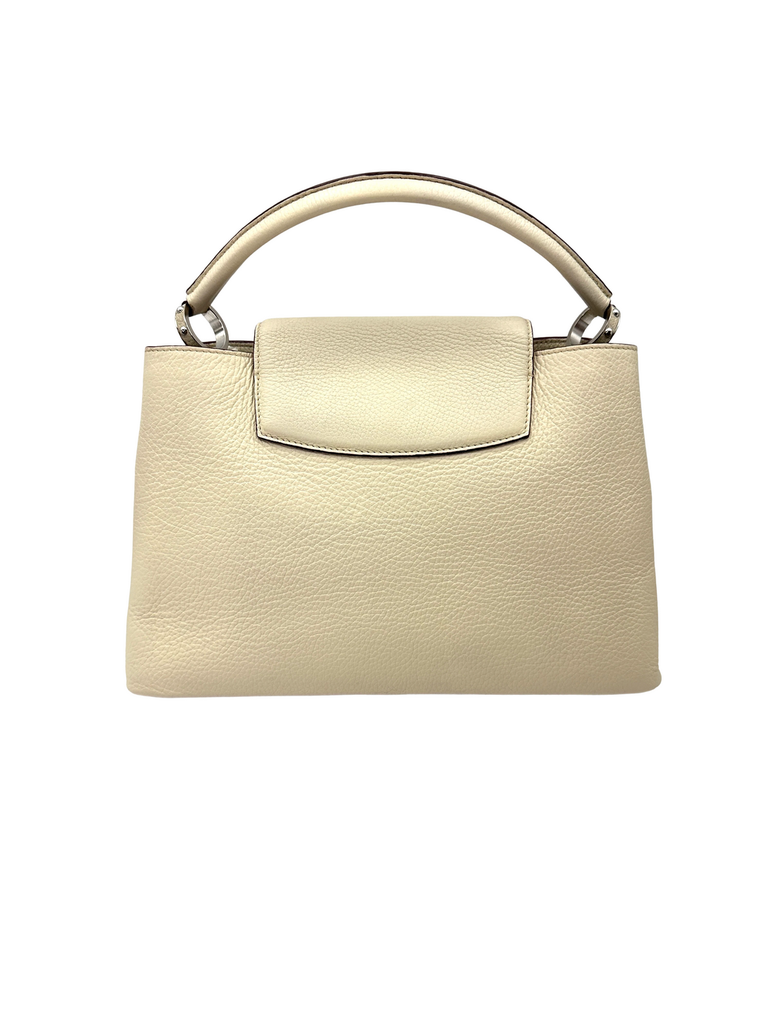 Louis Vuitton Capucines GM White Taurillon Leather Handle Bag LV3100