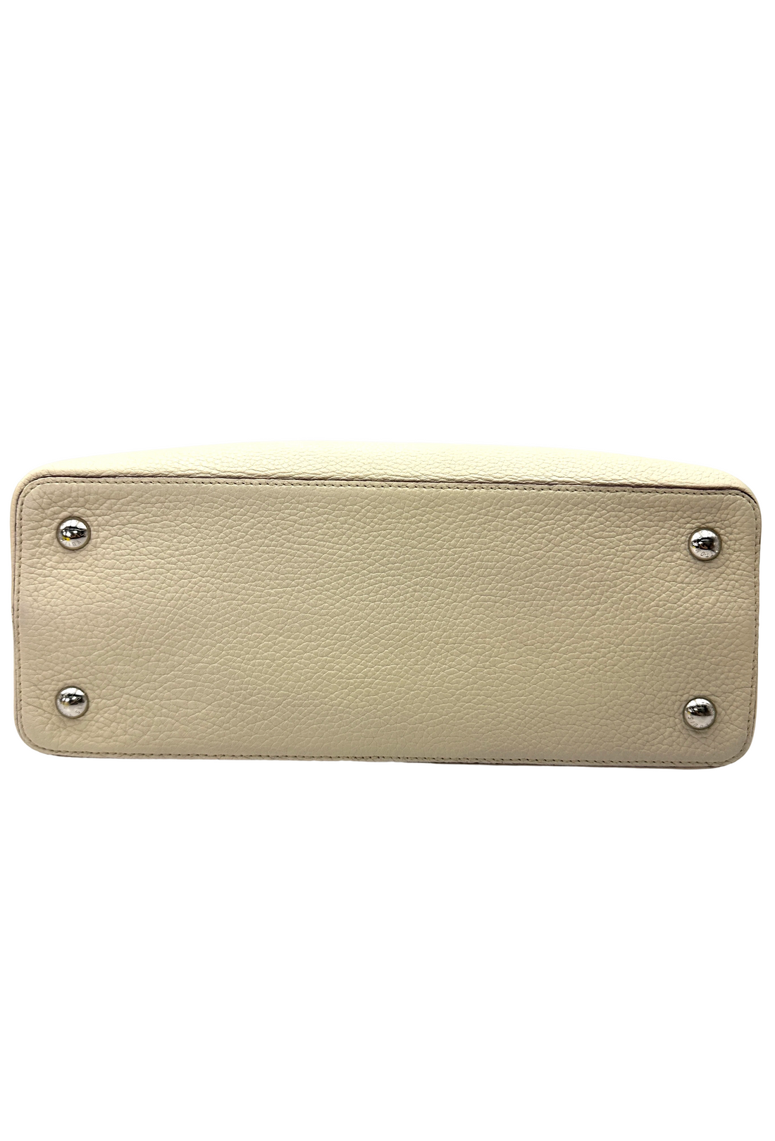 Louis Vuitton Capucines GM White Taurillon Leather Handle Bag LV3100