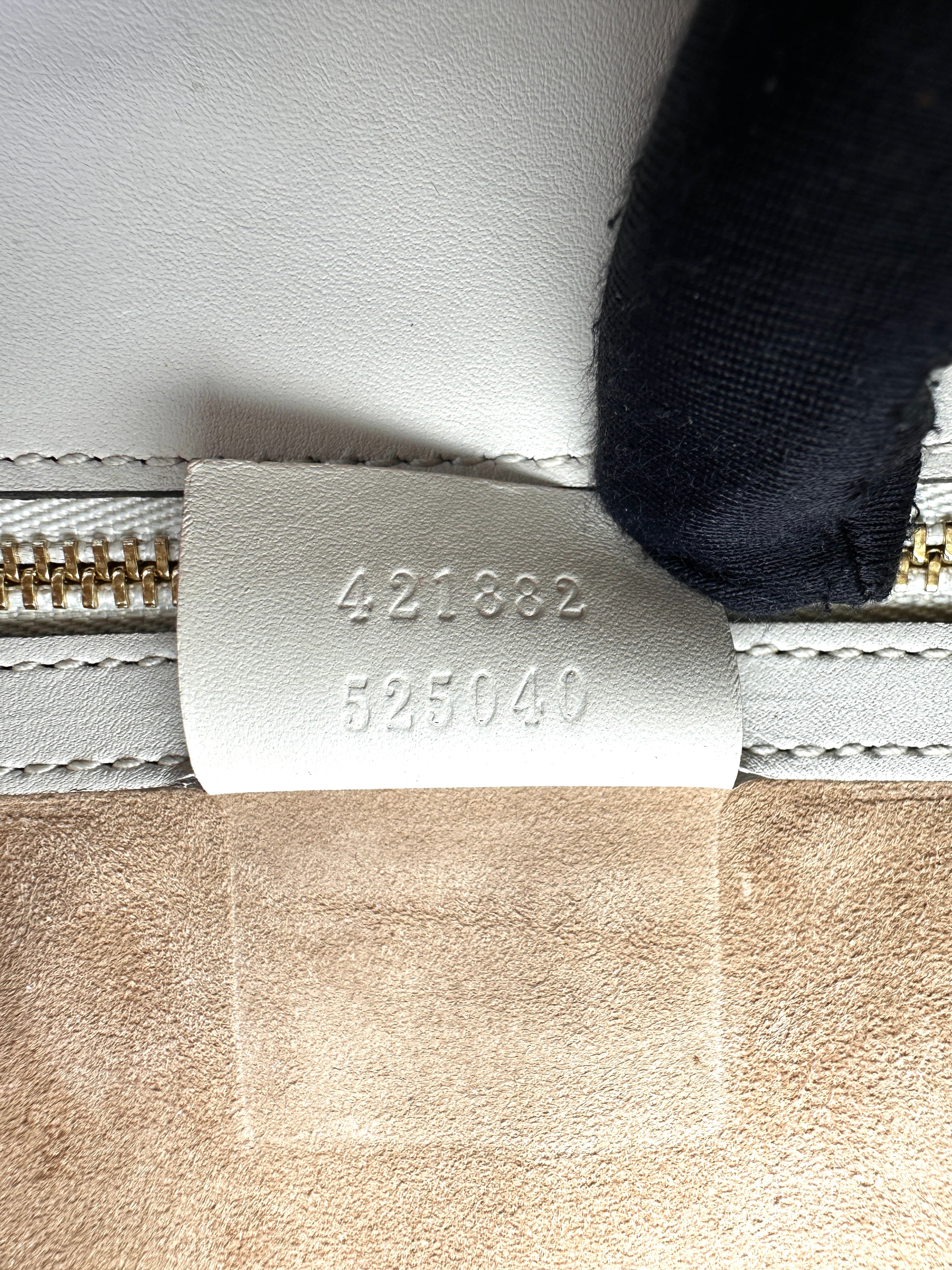 Gucci Sylvie White Leather Medium Size Shoulder Bag GG1362