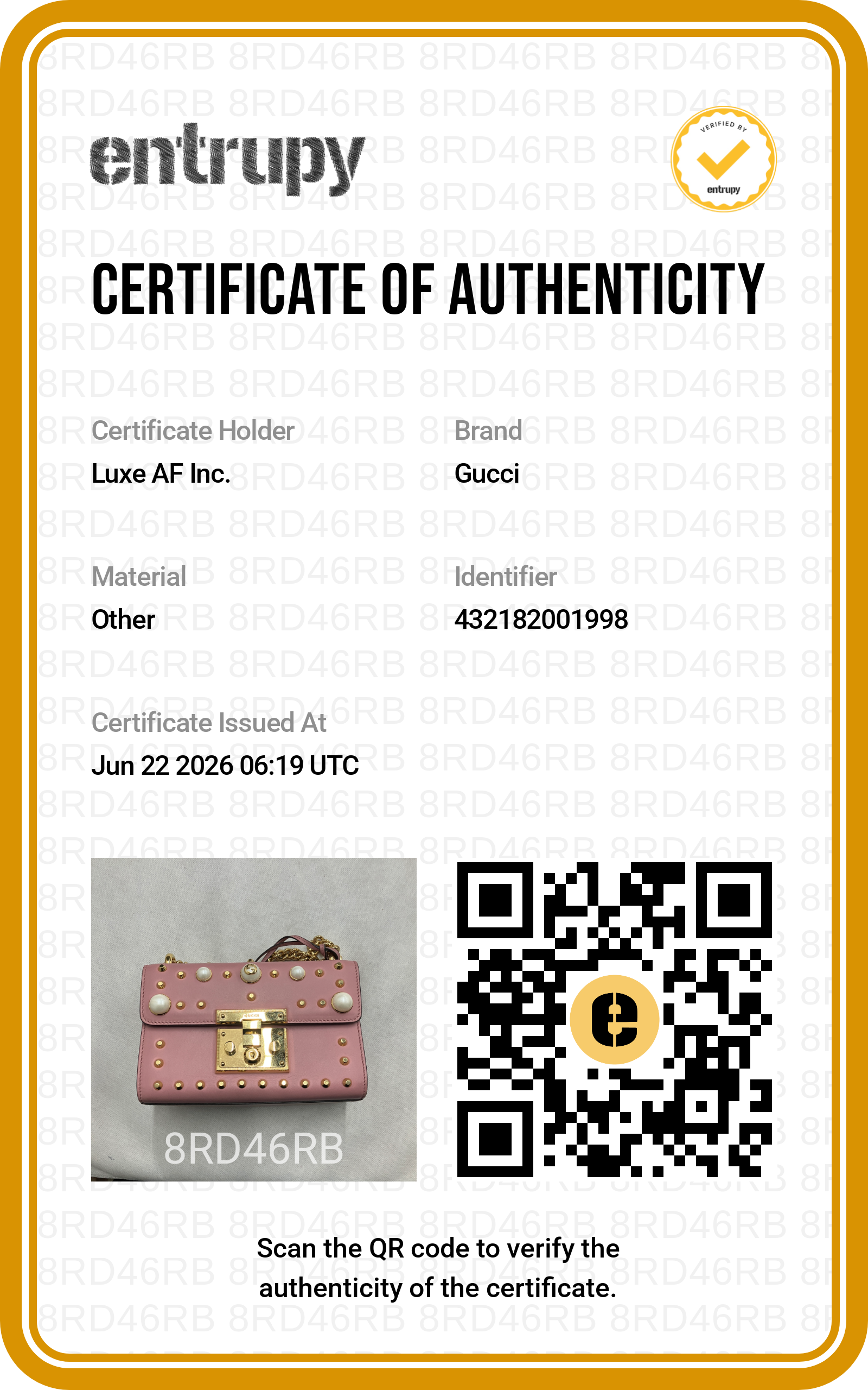Gucci Padlock PInk Pearl Studded Leather Chain Bag With Gold Hardware GG1360