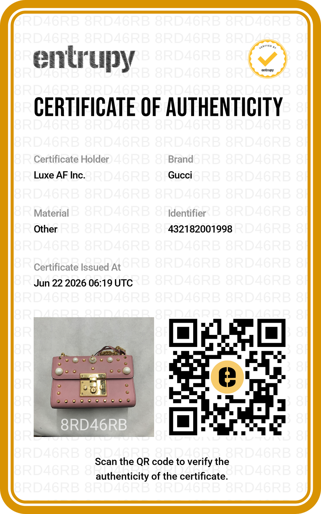 Gucci Padlock PInk Pearl Studded Leather Chain Bag With Gold Hardware GG1360