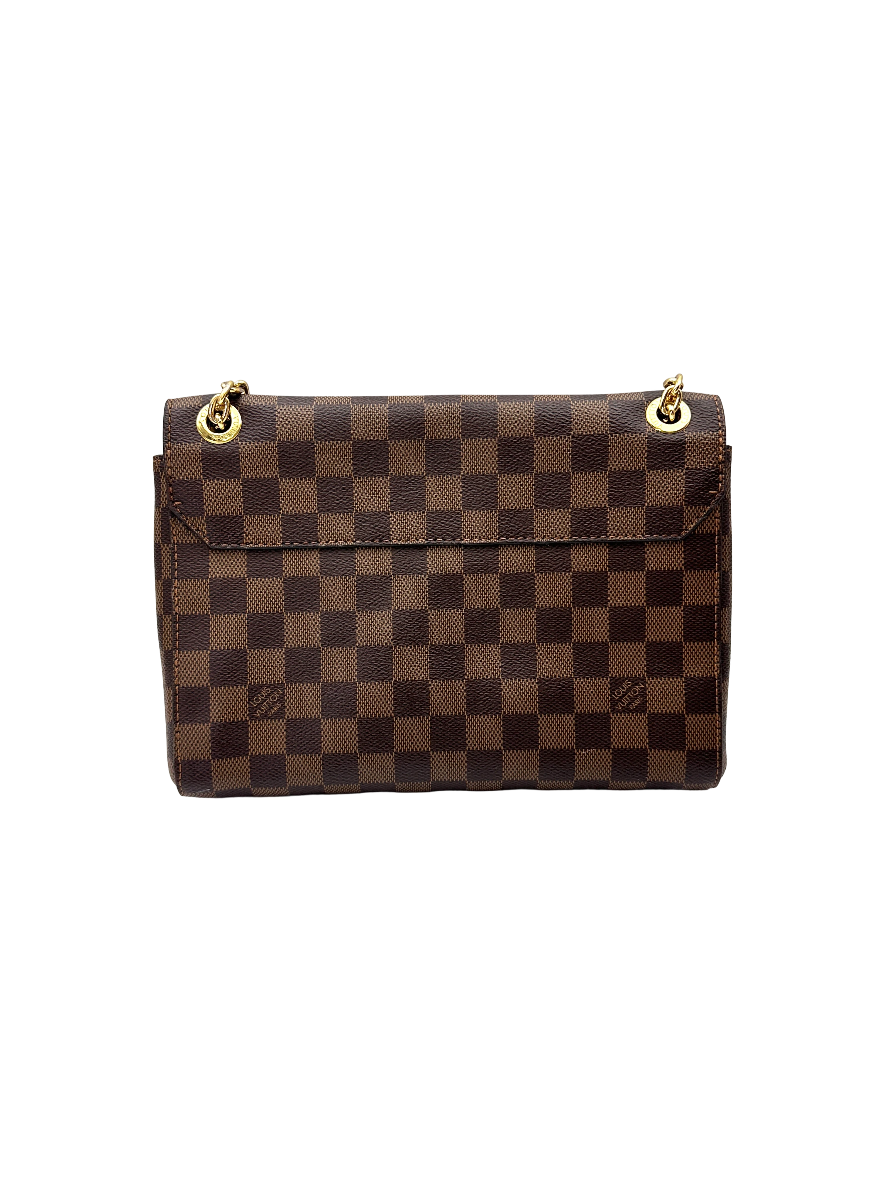 Louis Vuitton Vavin MM Damier Ebene & Black Leather Wallet On Chain LV3101