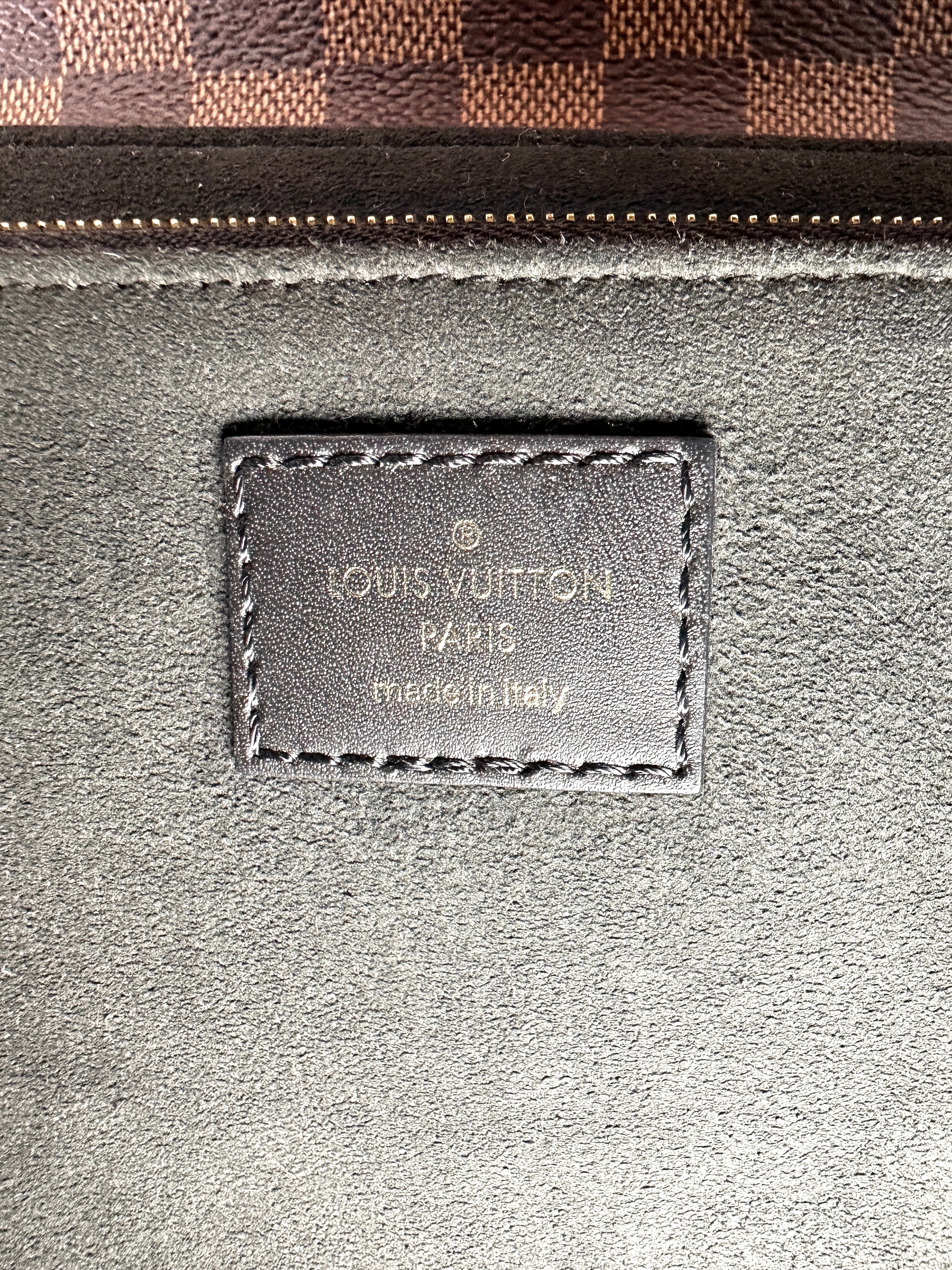 Louis Vuitton Vavin MM Damier Ebene & Black Leather Wallet On Chain LV3101