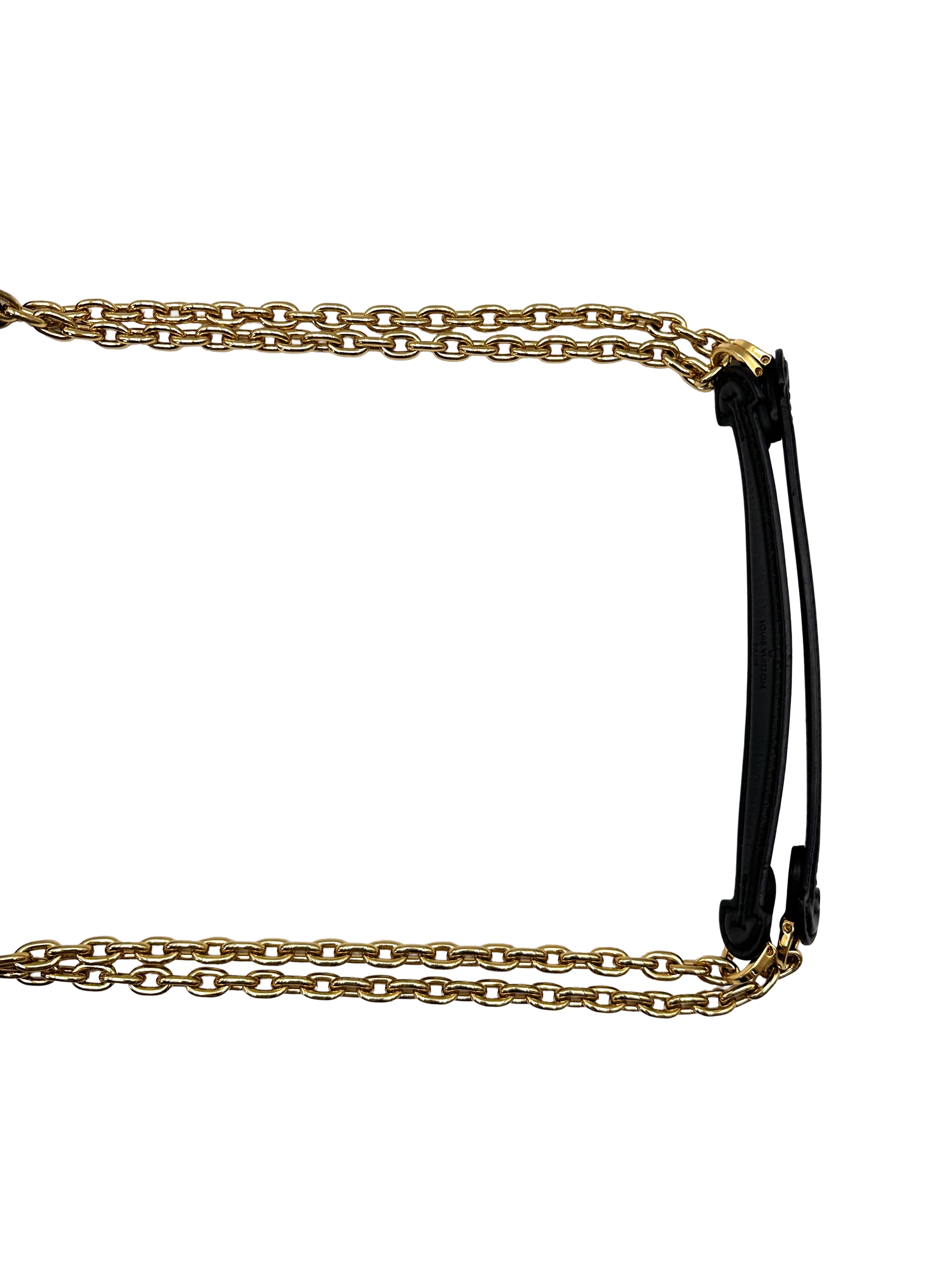 Louis Vuitton Vavin MM Damier Ebene & Black Leather Wallet On Chain LV3101