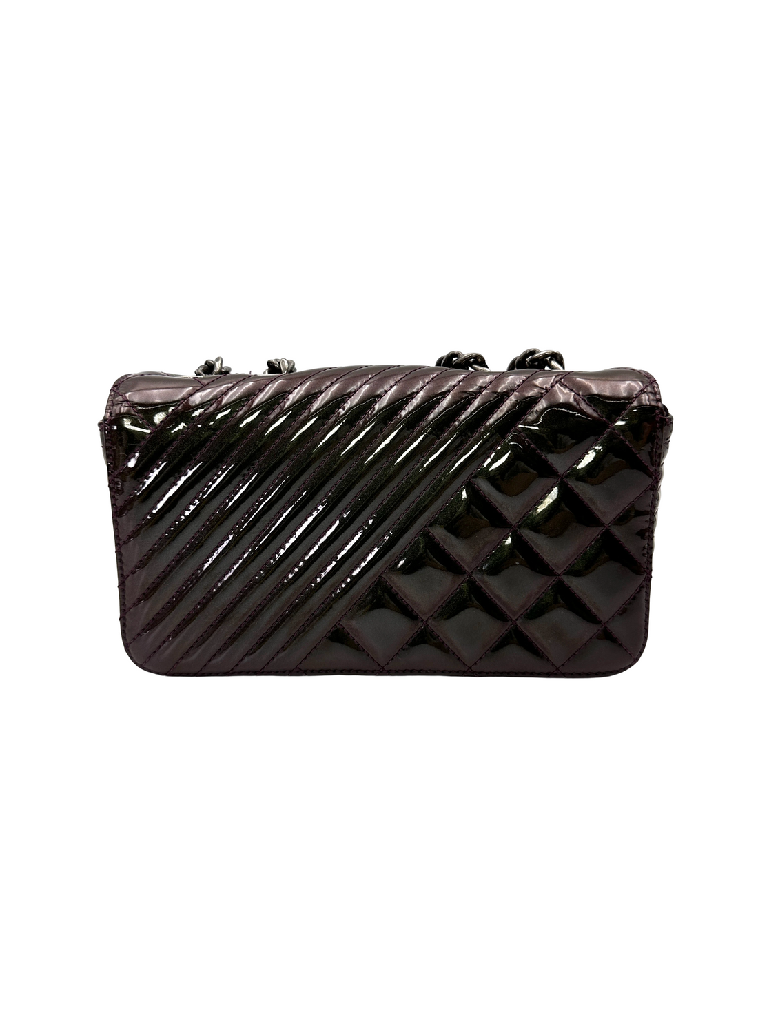 Chanel Dark Green Quilted Patent Leather Flap Bag(21***71) CC2238