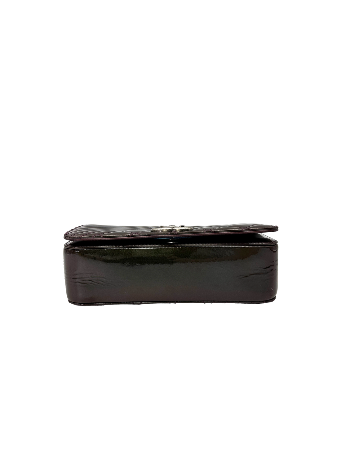 Chanel Dark Green Quilted Patent Leather Flap Bag(21***71) CC2238