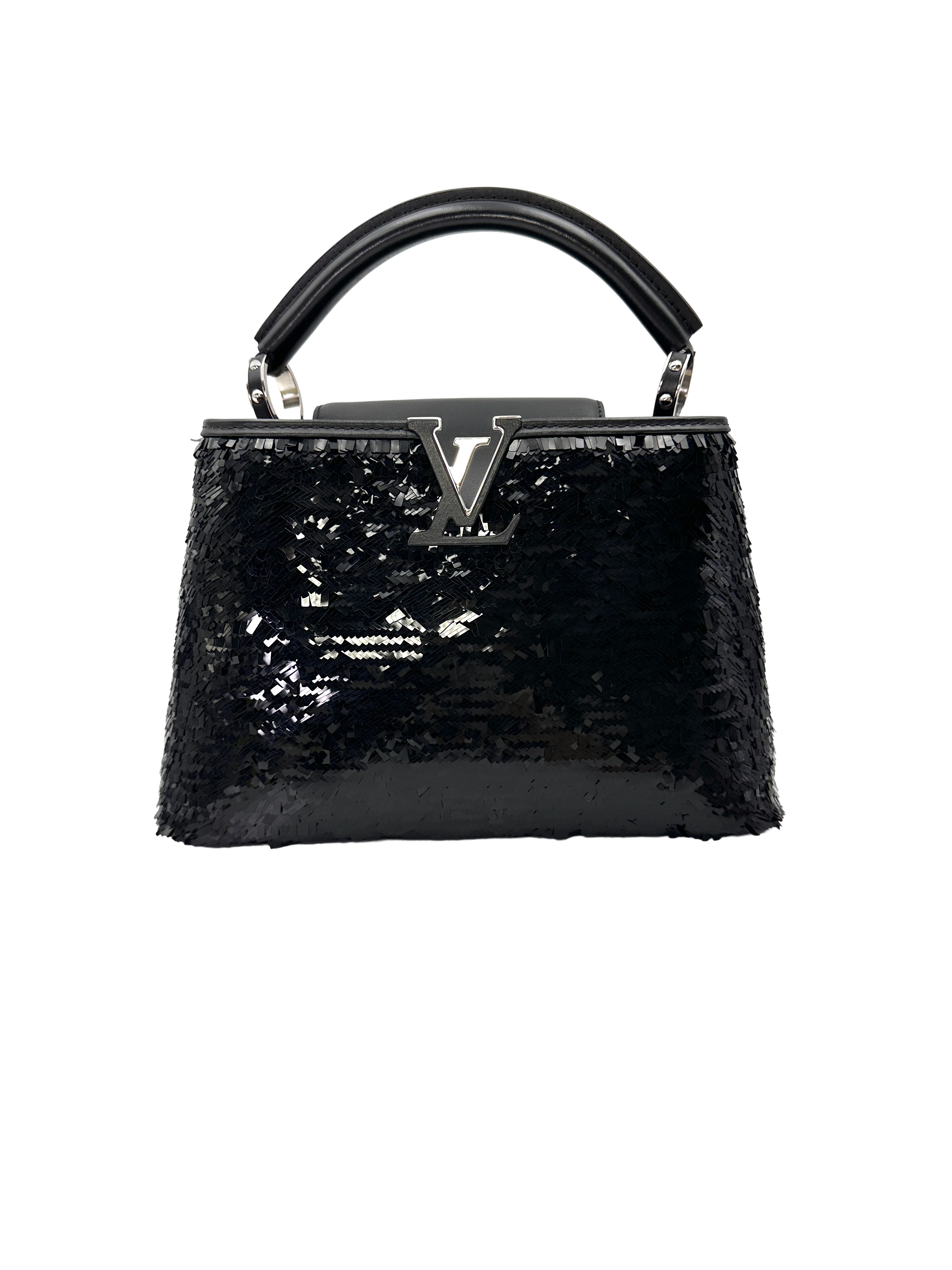 Louis Vuitton Capucines Black Sequin Handle Bag LV3102