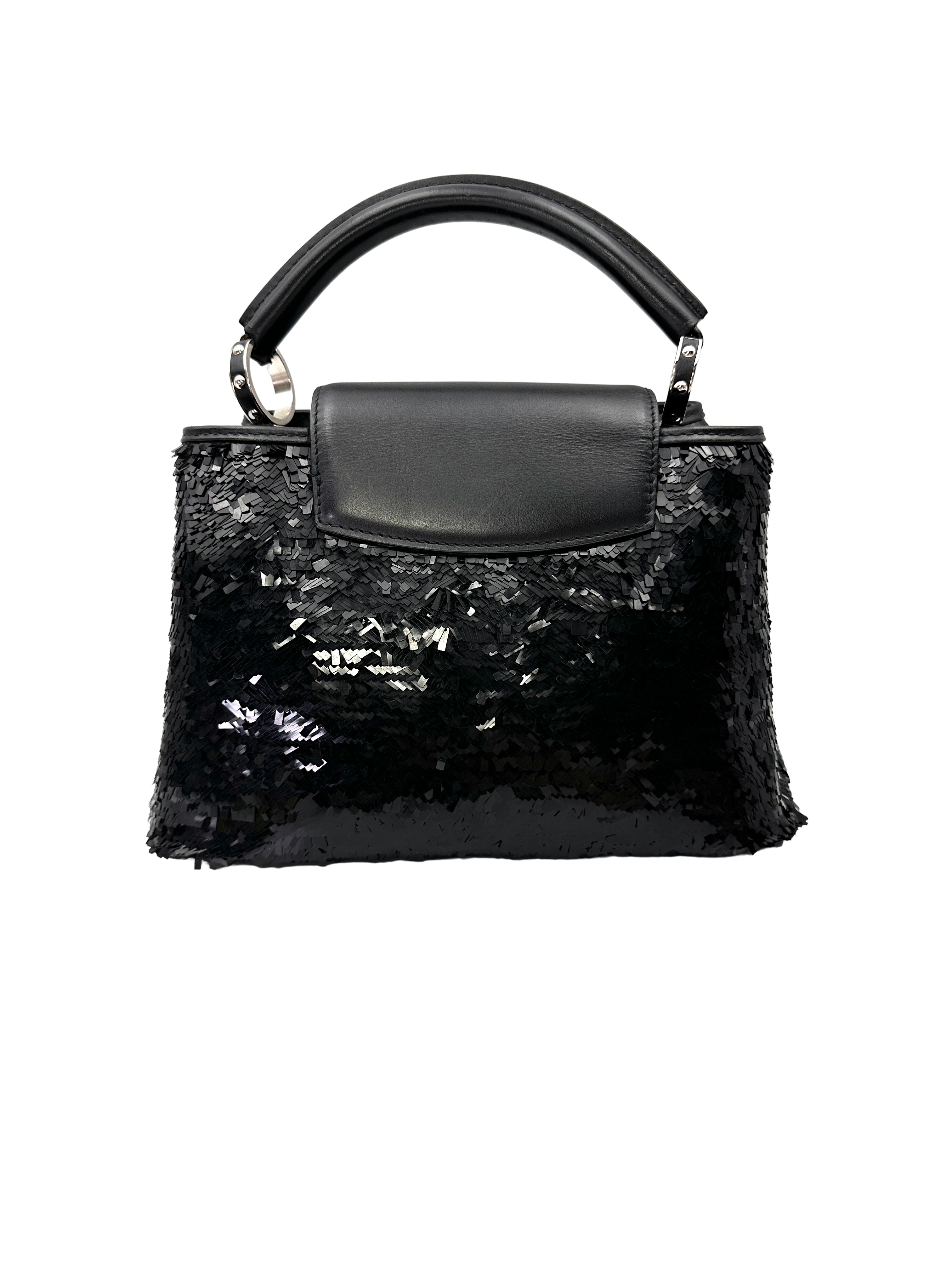 Louis Vuitton Capucines Black Sequin Handle Bag LV3102