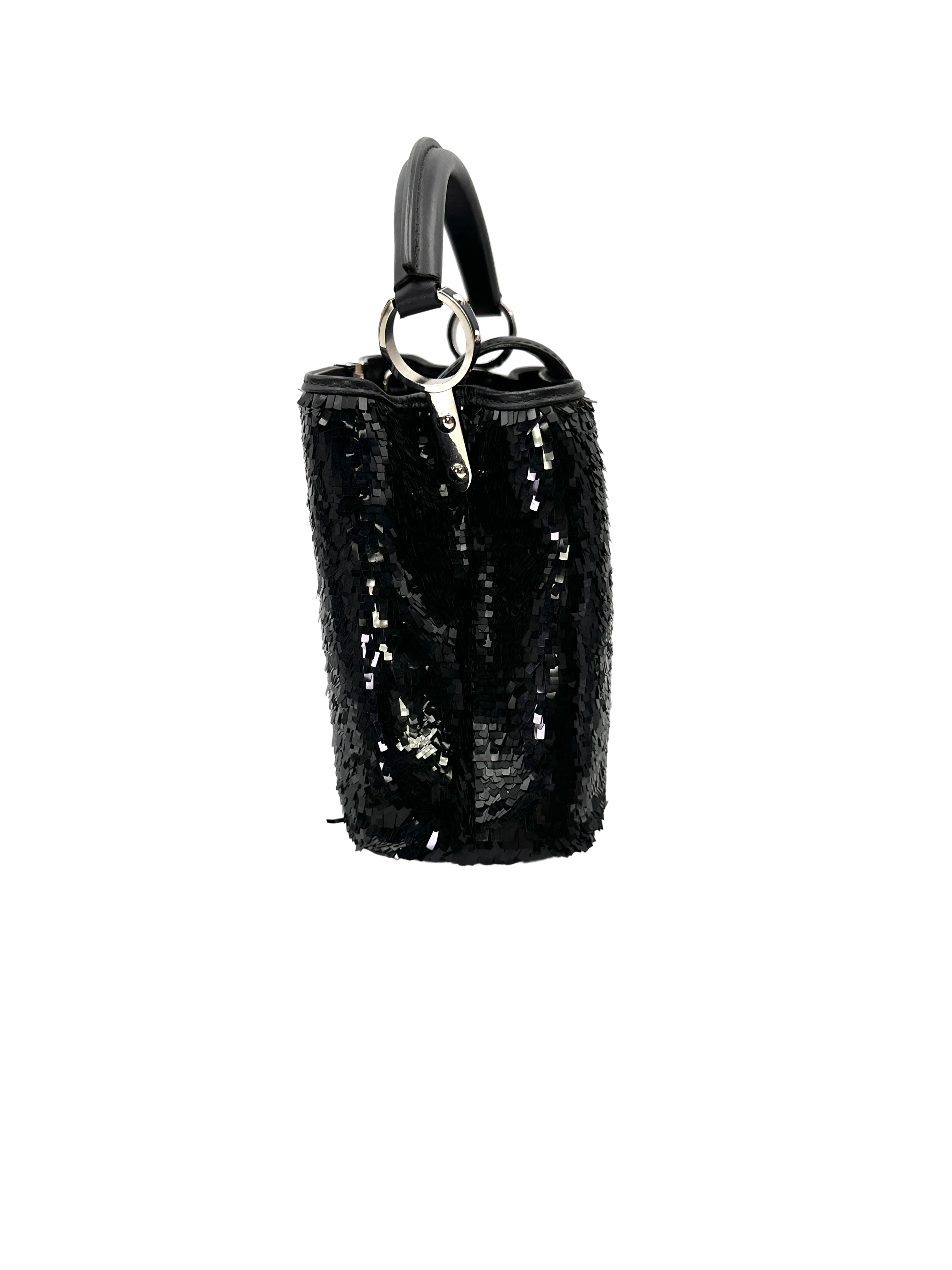 Louis Vuitton Capucines Black Sequin Handle Bag LV3102
