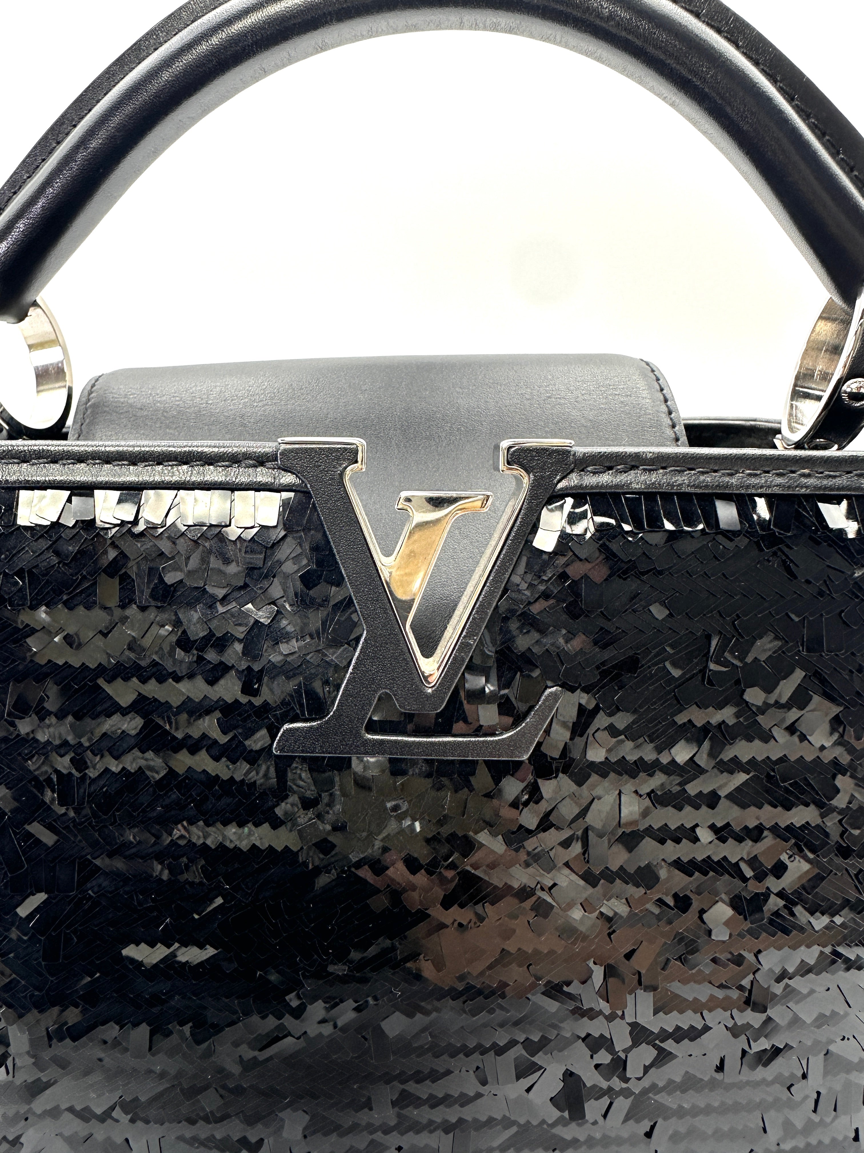 Louis Vuitton Capucines Black Sequin Handle Bag LV3102