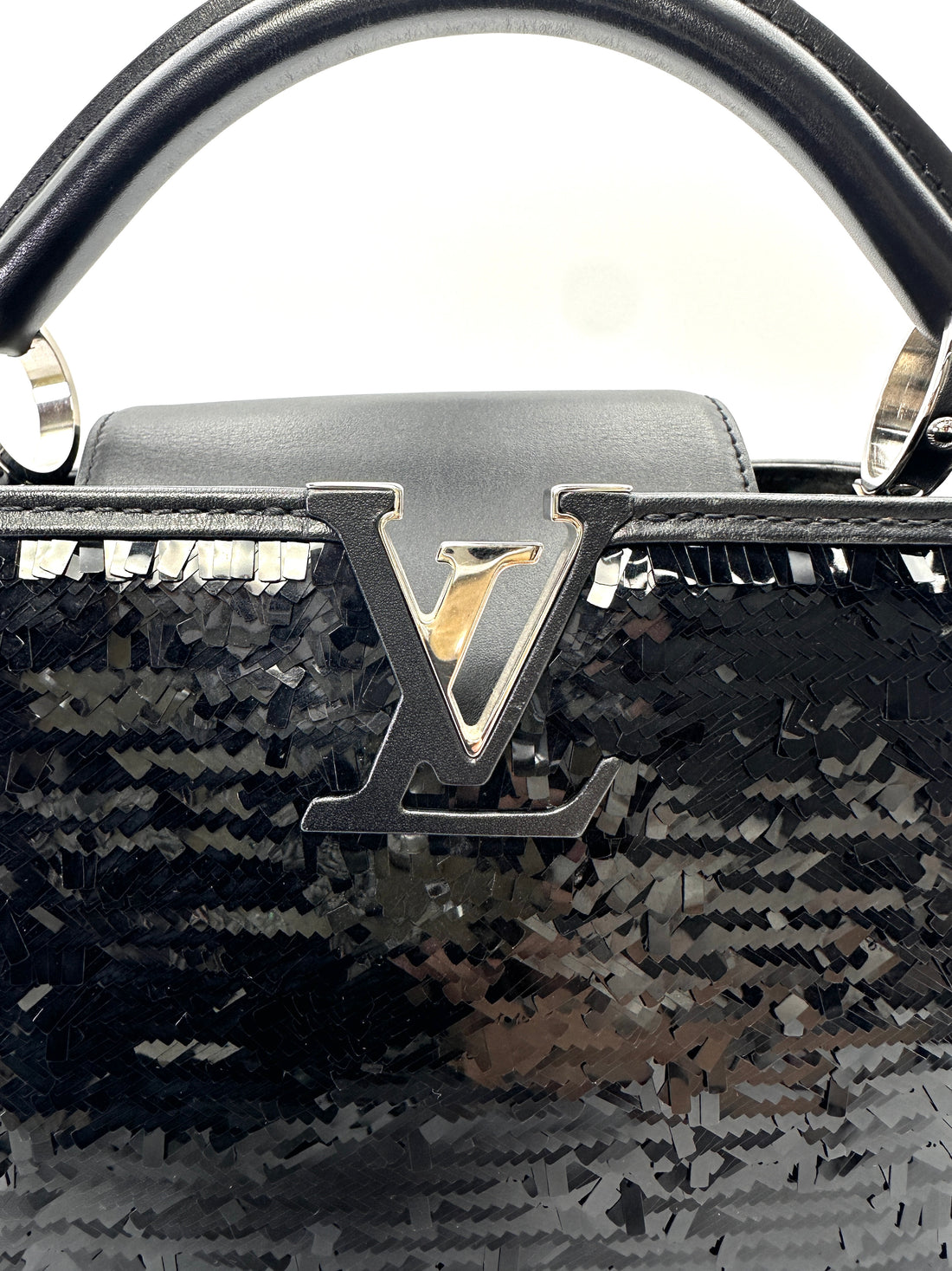 Louis Vuitton Capucines Black Sequin Handle Bag LV3102