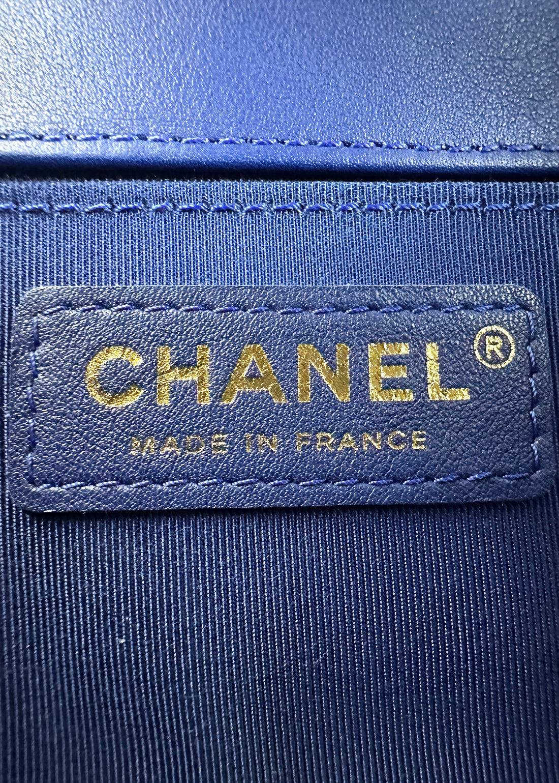 Chanel LeBoy Blue Chevron Quilted Leather Small Size Flap Bag With Gold Buckle(28***17) CC2239