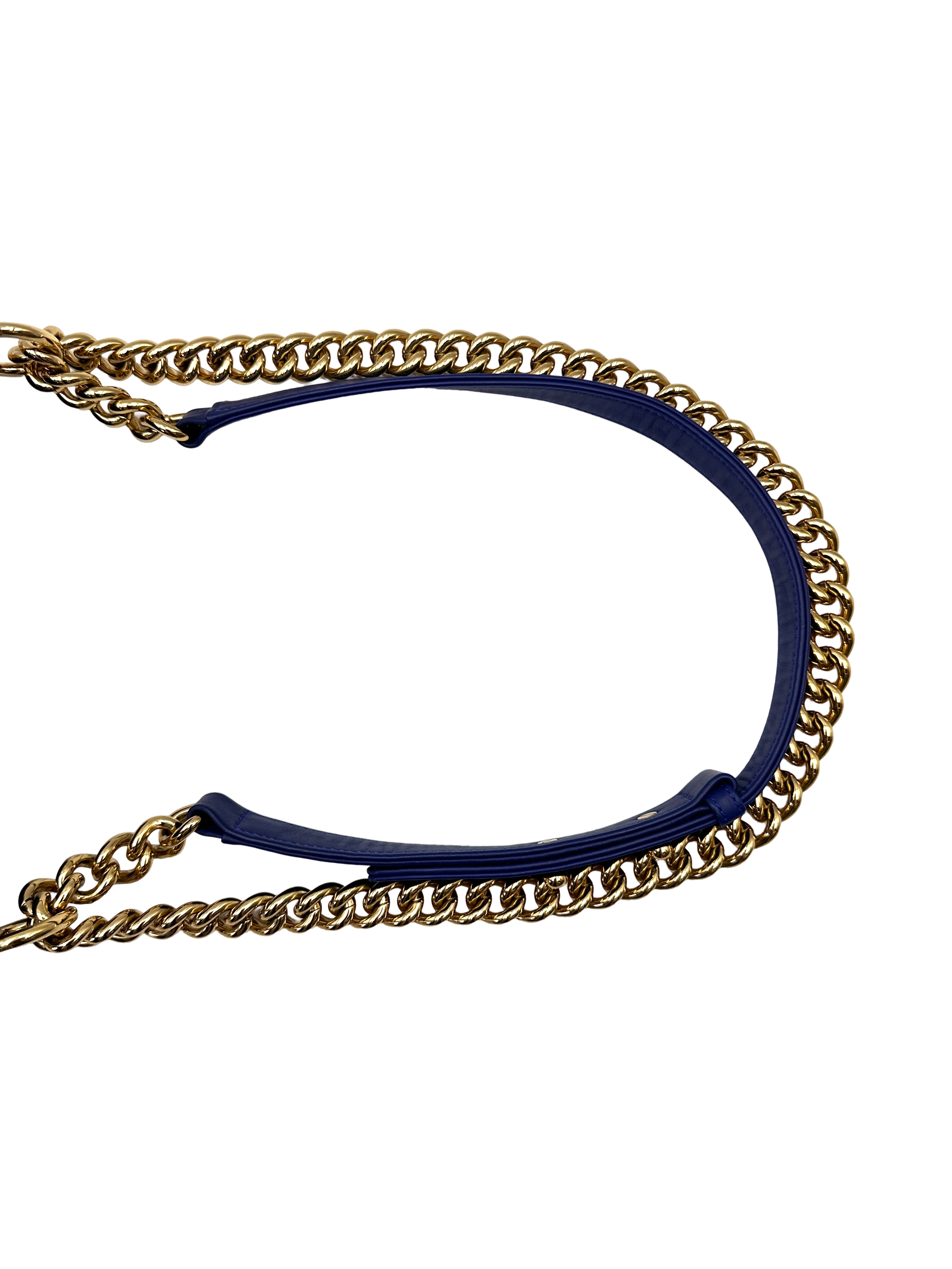 Chanel LeBoy Blue Chevron Quilted Leather Small Size Flap Bag With Gold Buckle(28***17) CC2239
