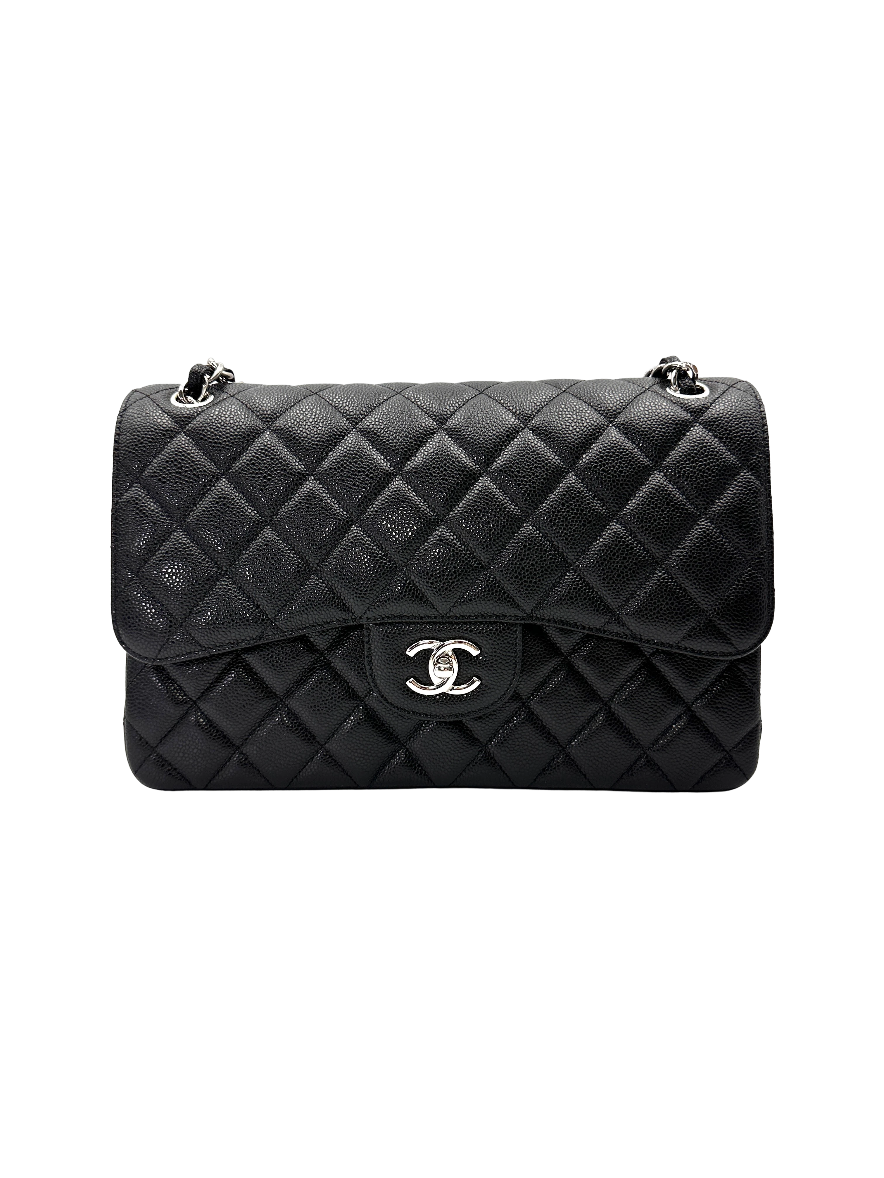 Chanel Classic Flap Black Quilted Leather Shoulder Bag With Silver Buckle(15***88) CC2241