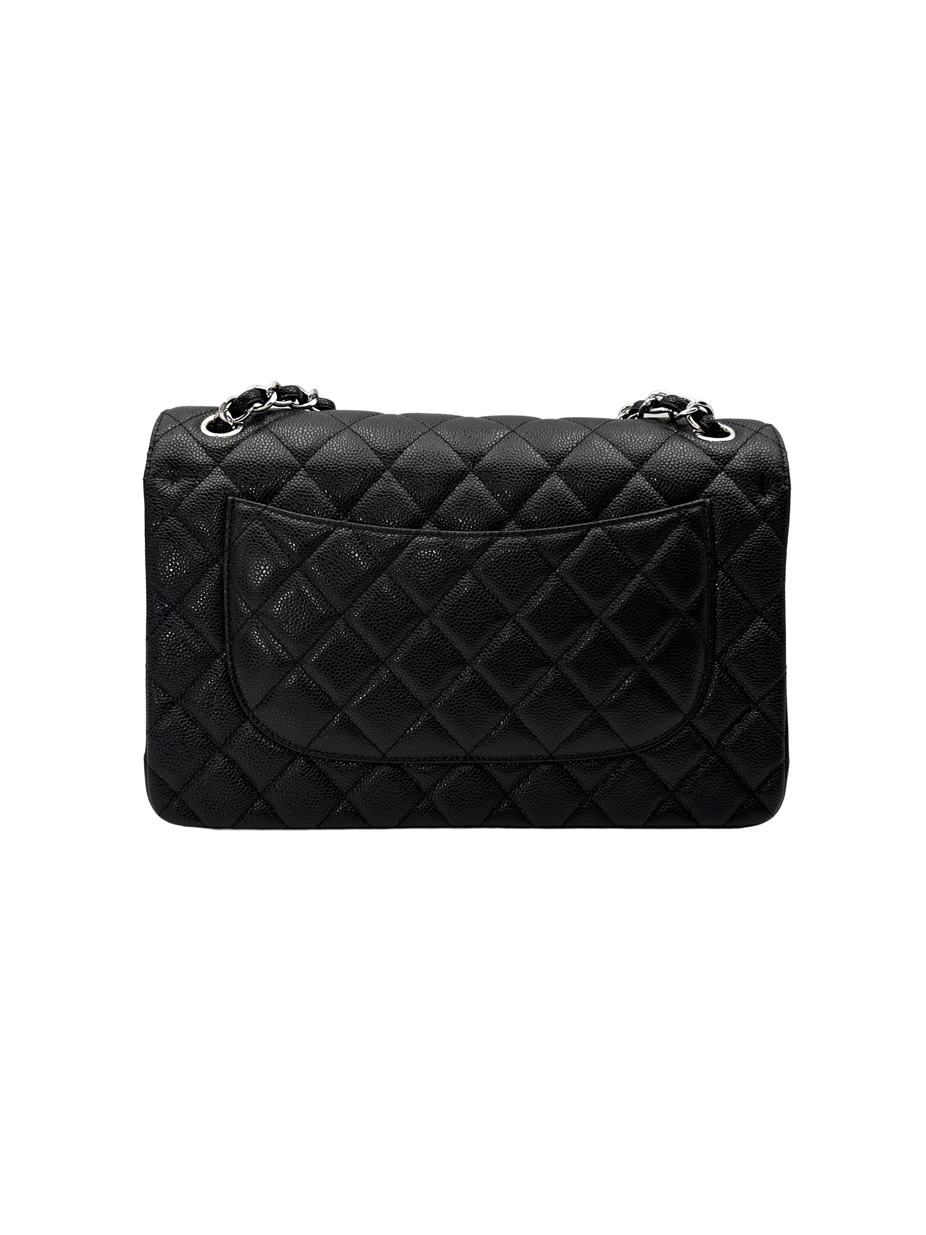 Chanel Classic Flap Black Quilted Leather Shoulder Bag With Silver Buckle(15***88) CC2241
