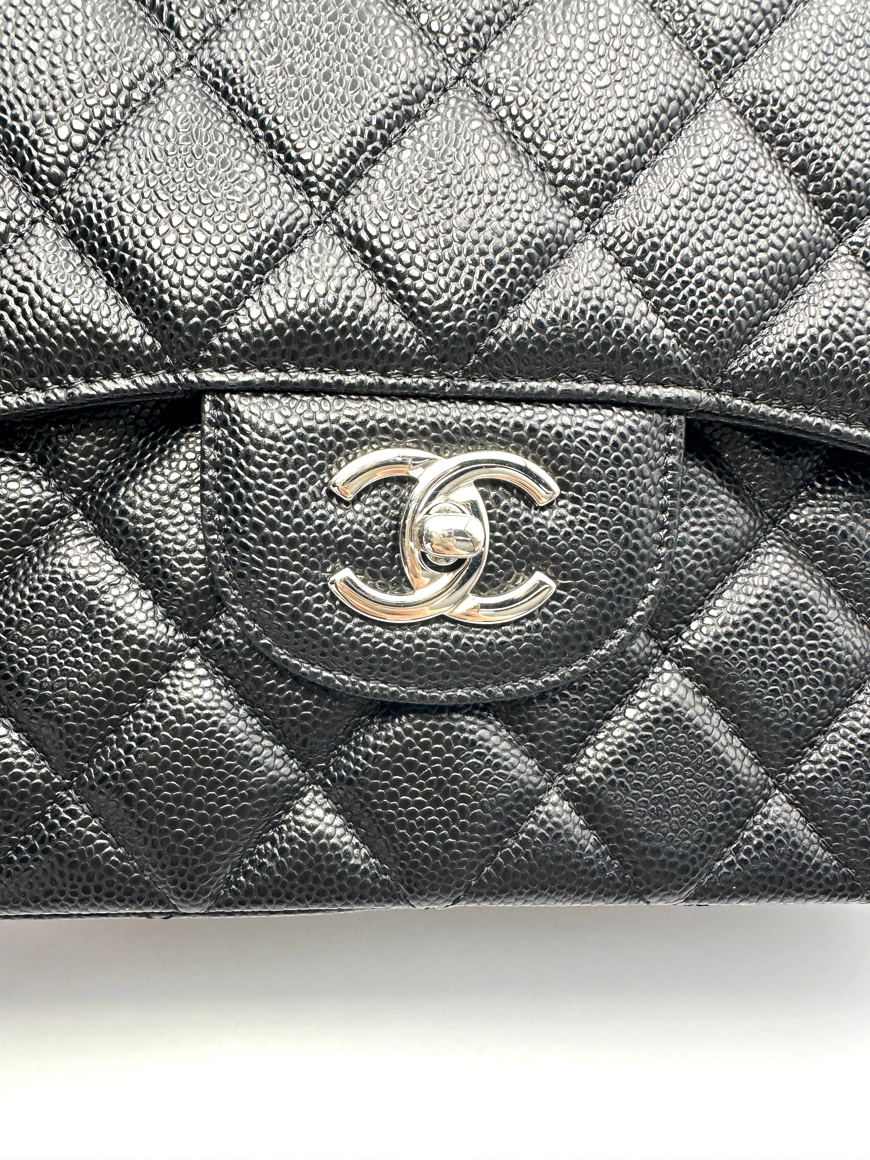 Chanel Classic Flap Black Quilted Leather Shoulder Bag With Silver Buckle(15***88) CC2241