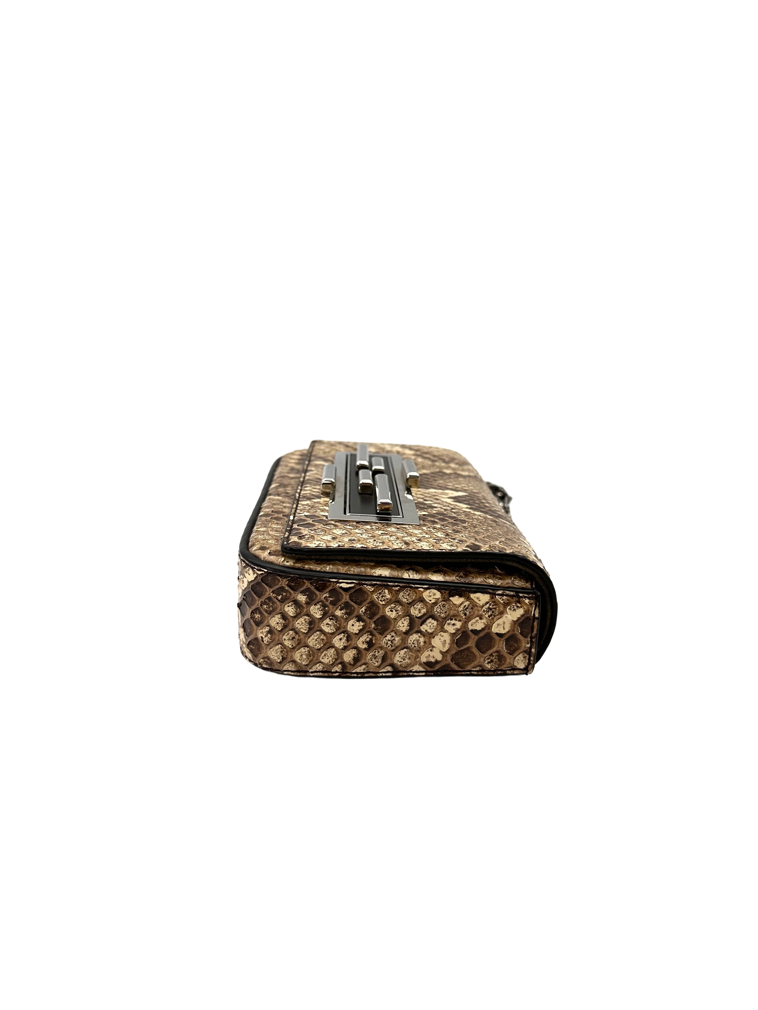 Fendi 3Baguette Python Leather Shoulder Bag FF125