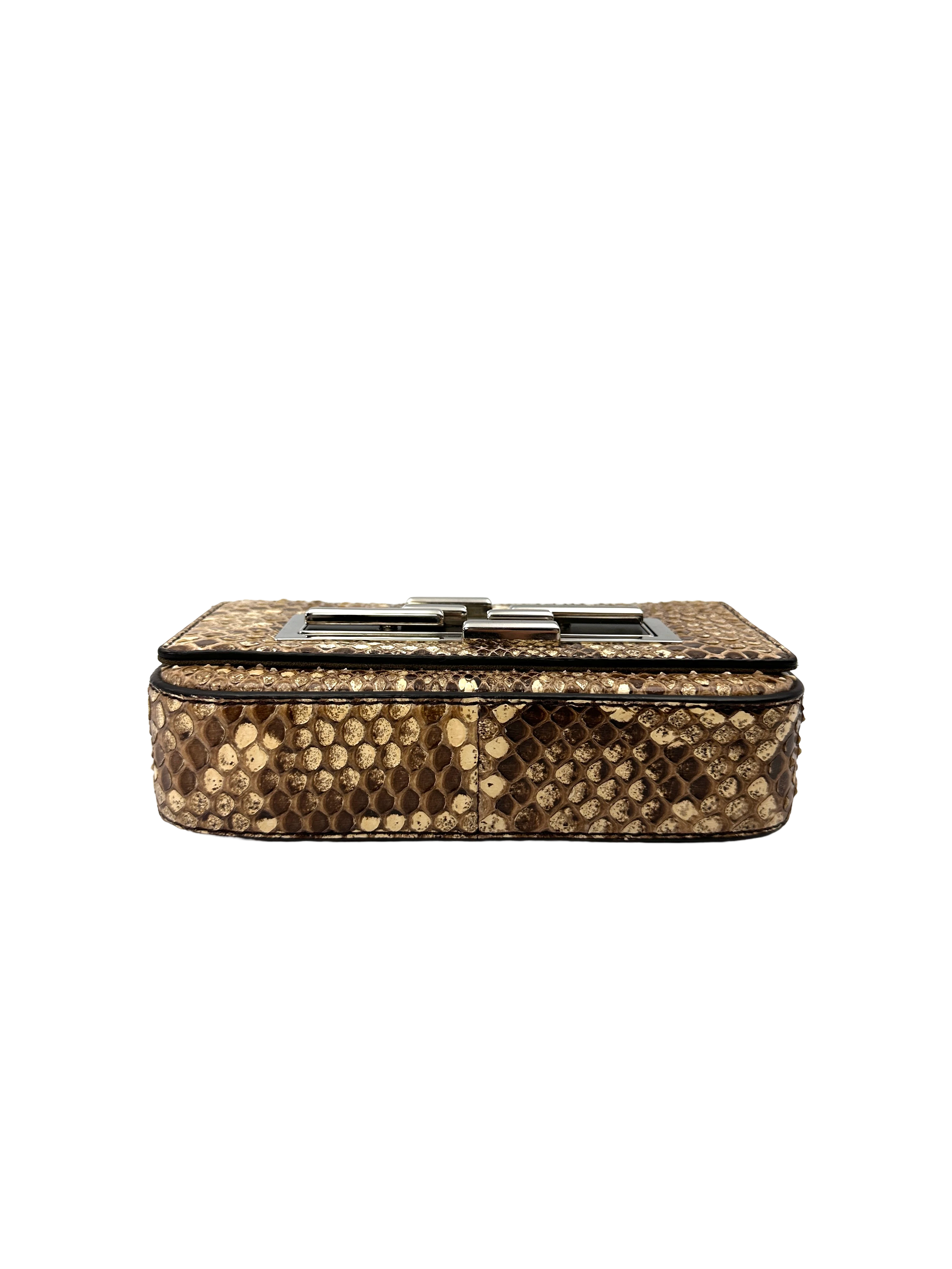 Fendi 3Baguette Python Leather Shoulder Bag FF125