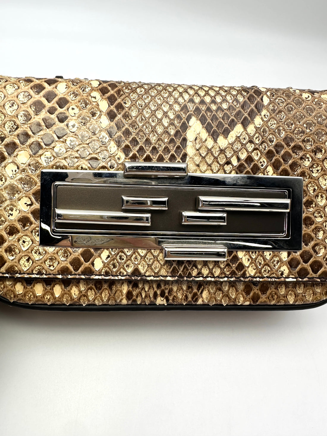 Fendi 3Baguette Python Leather Shoulder Bag FF125