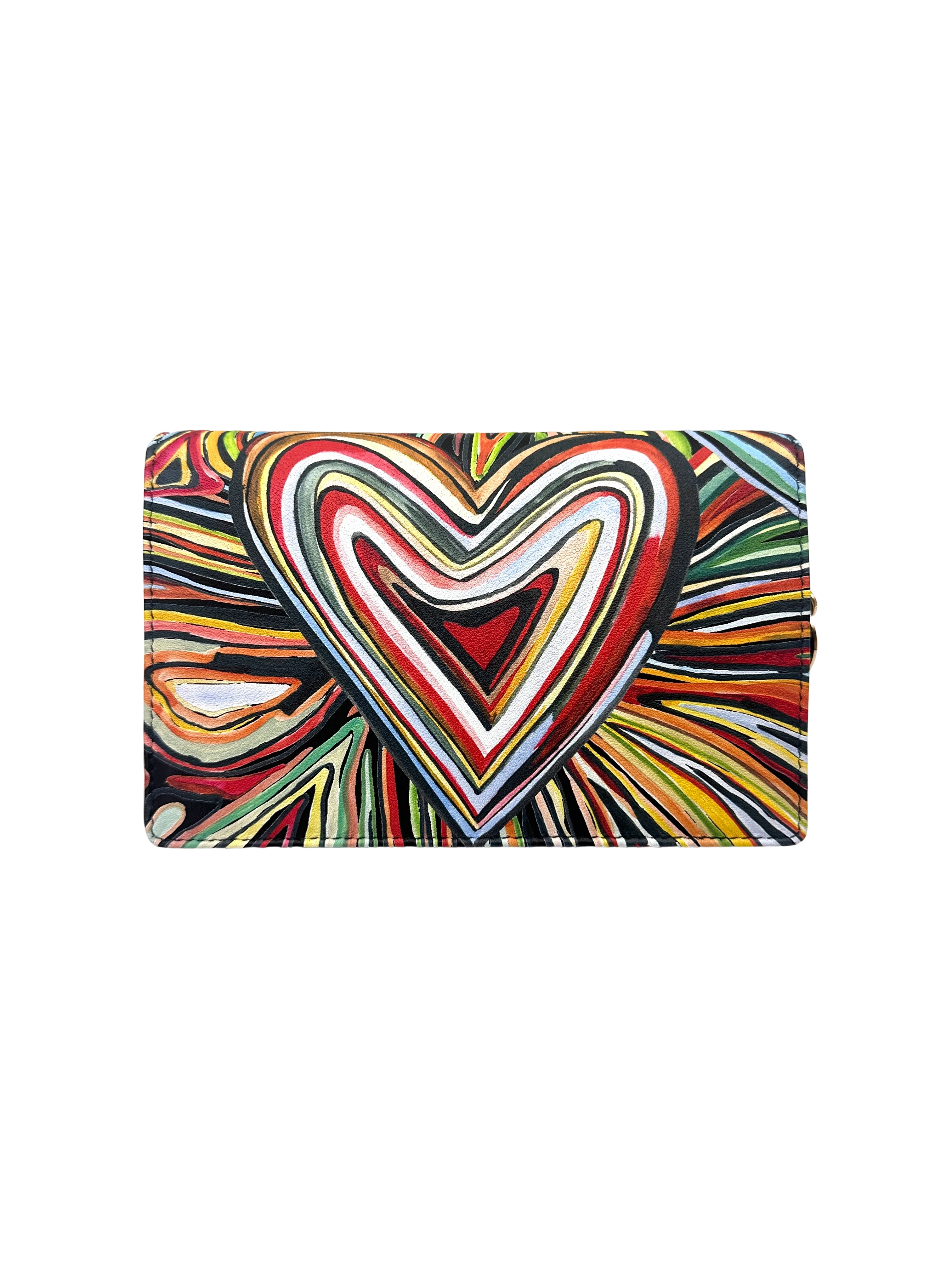 Christian Dior Graffiti Heart Pattern Zip Pouch Clutch DR820