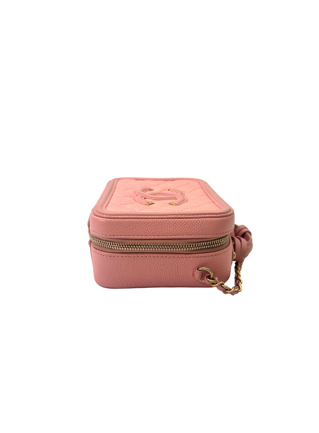 Chanel CC Filigree Pink Quilted Leather Top Handle Vanity Case(27***78) CC2247