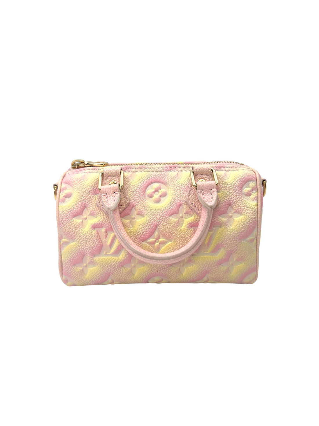 Louis Vuitton Nano Speedy Gradient Pink Monogram Empreinte Leather Handle Bag LV3106
