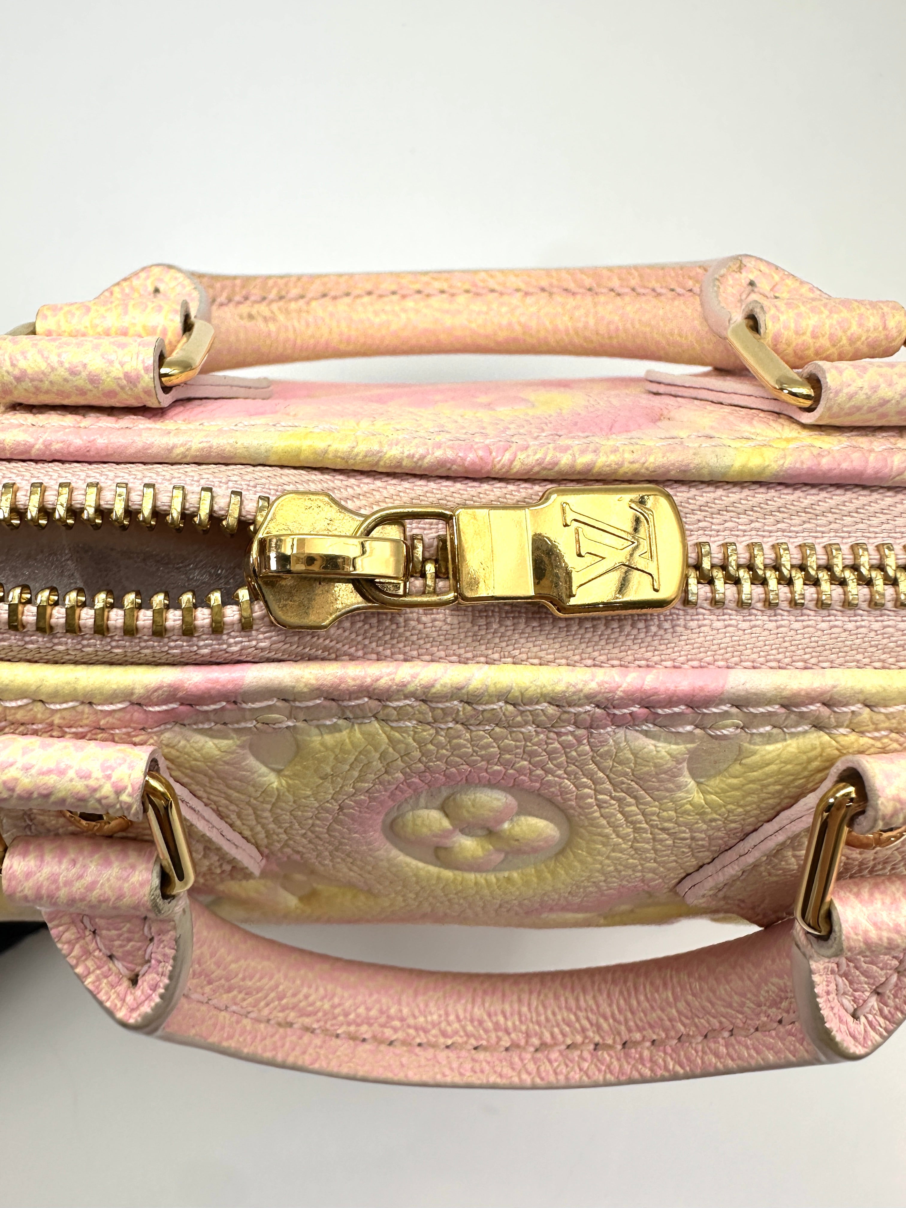 Louis Vuitton Nano Speedy Gradient Pink Monogram Empreinte Leather Handle Bag LV3106