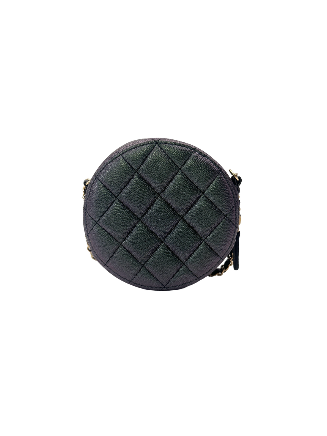Chanel Iridescent Purple Quilted Leather Round Clutch(27***39) CC2244