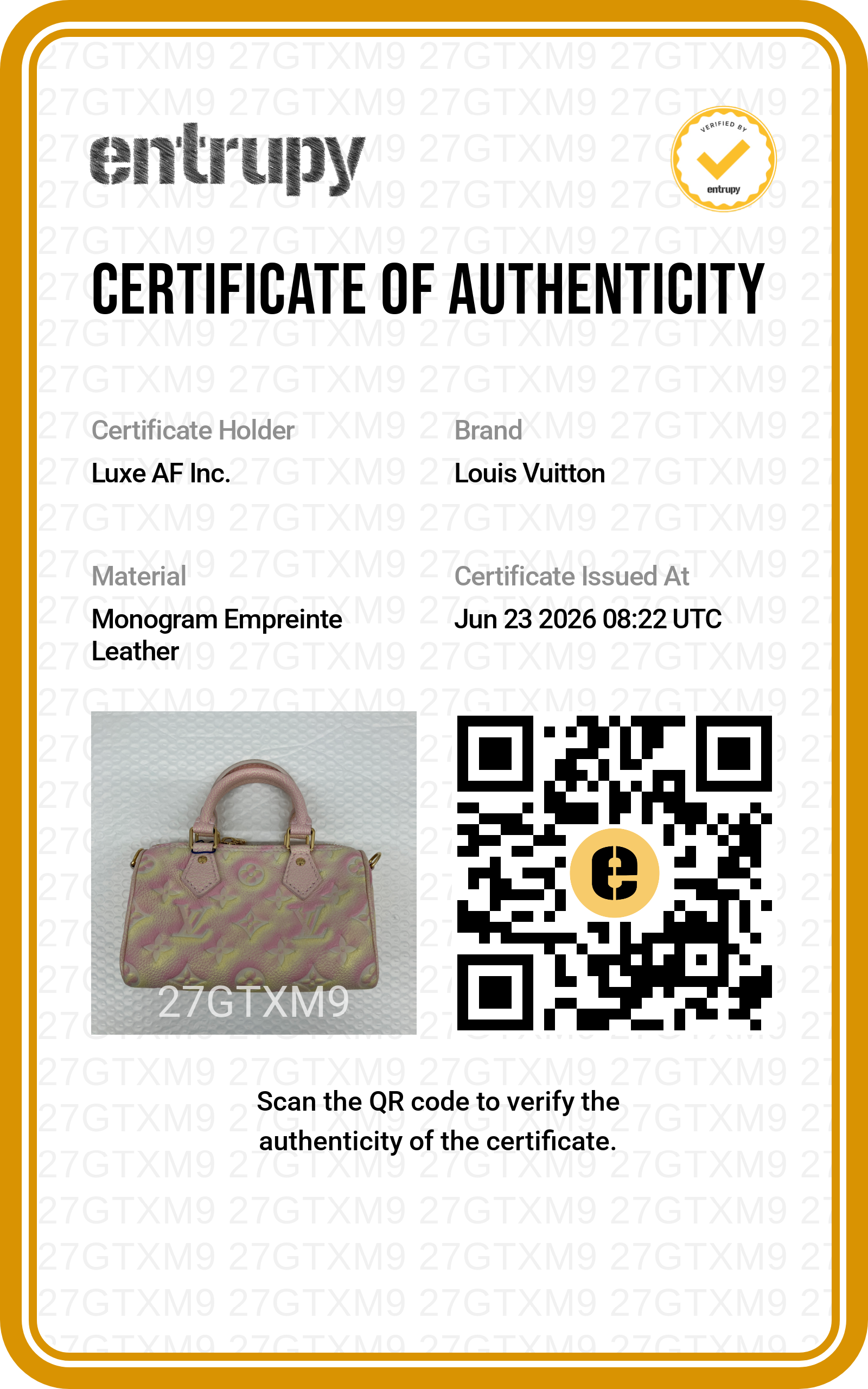 Louis Vuitton Nano Speedy Gradient Pink Monogram Empreinte Leather Handle Bag LV3106