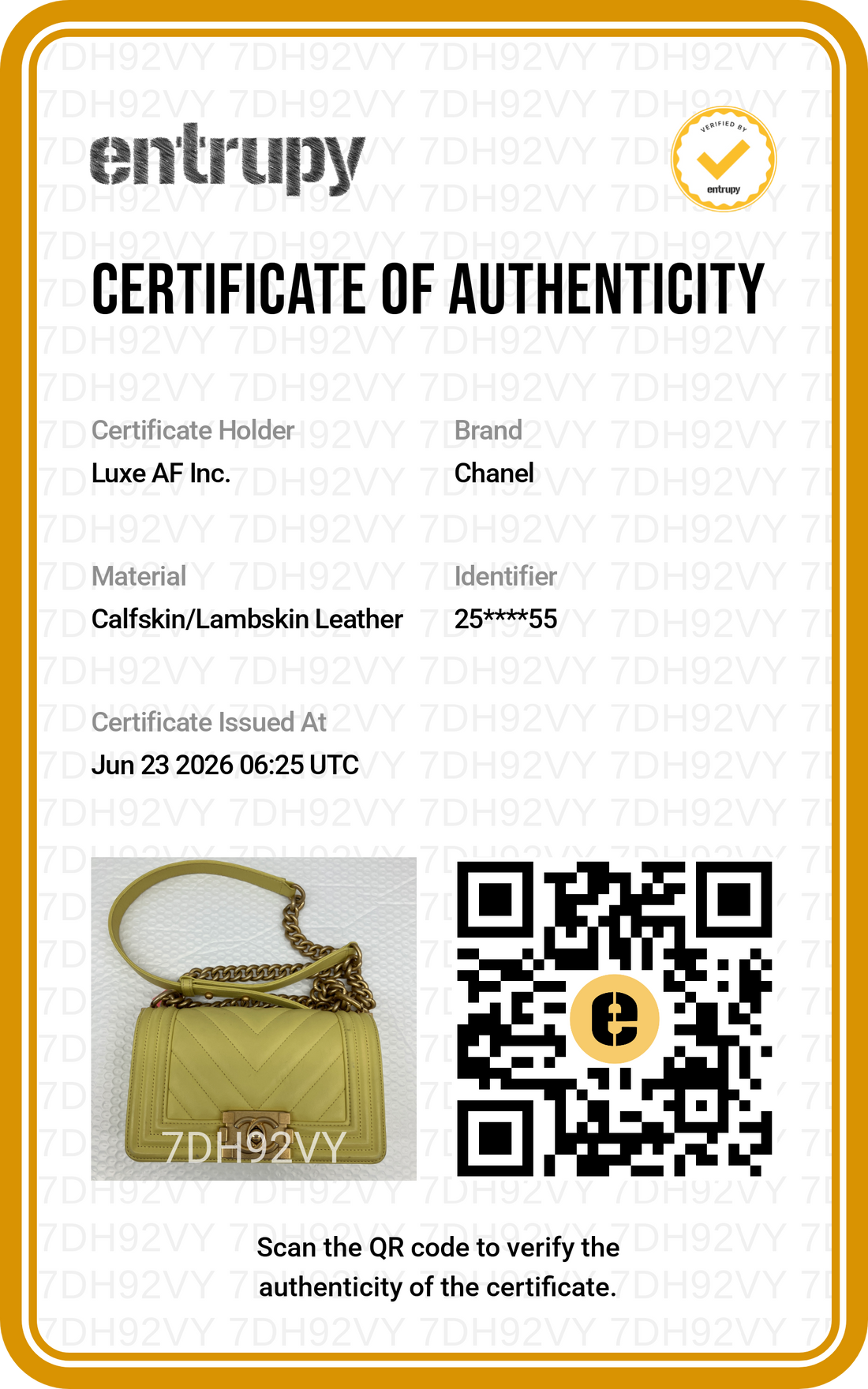 Chanel LeBoy Yellow Chevron Quilted Leather Small Size Flap Bag With Gold Buckle(25***55) CC2375