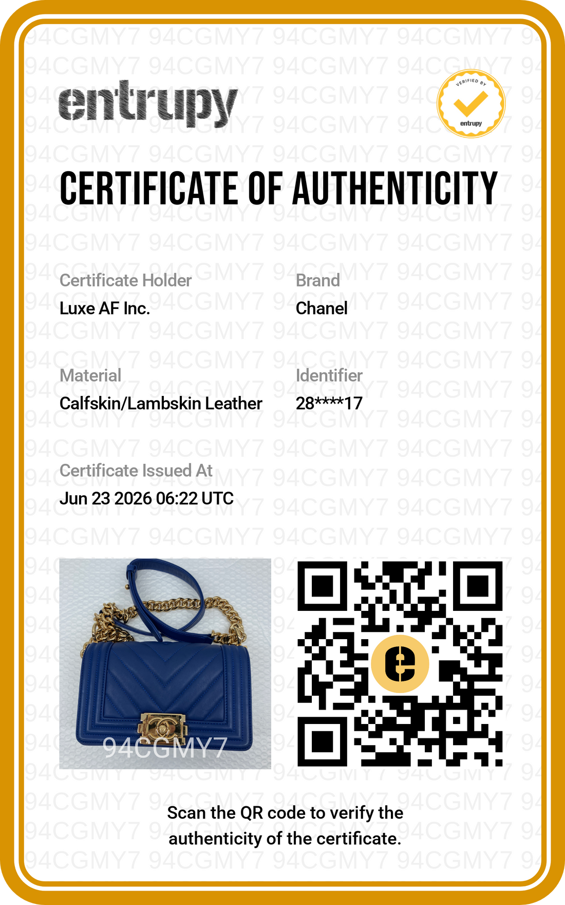 Chanel LeBoy Blue Chevron Quilted Leather Small Size Flap Bag With Gold Buckle(28***17) CC2239