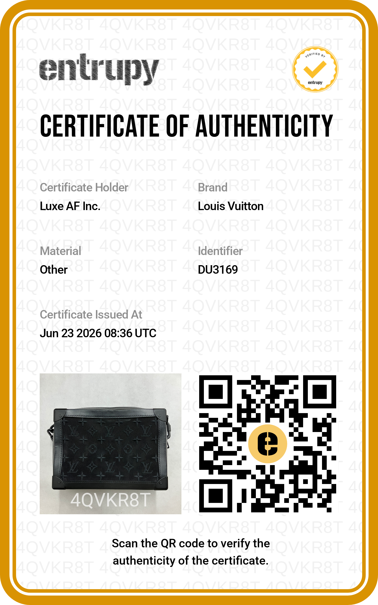 Louis Vuitton Black Monogram Mesh Soft Trunk LV3105