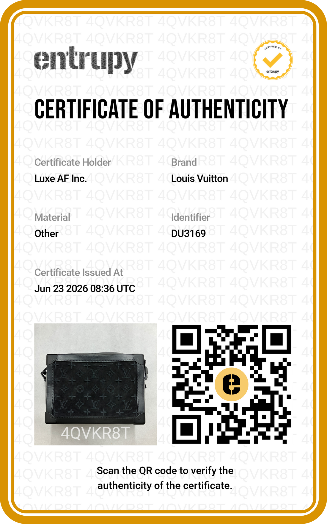 Louis Vuitton Black Monogram Mesh Soft Trunk LV3105