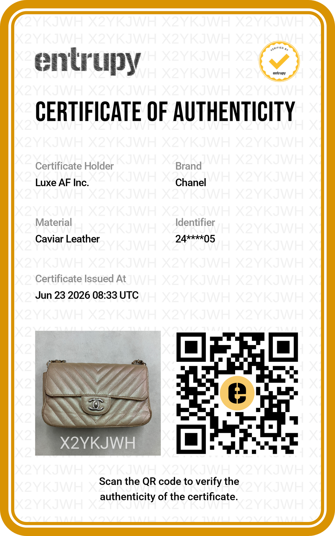 Chanel Classic Flap Iridescent Gold Chevron Quilted Leather Mini Shoulder Bag(24***05) CC2398