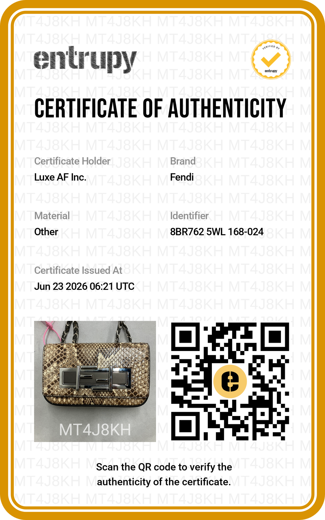 Fendi 3Baguette Python Leather Shoulder Bag FF125
