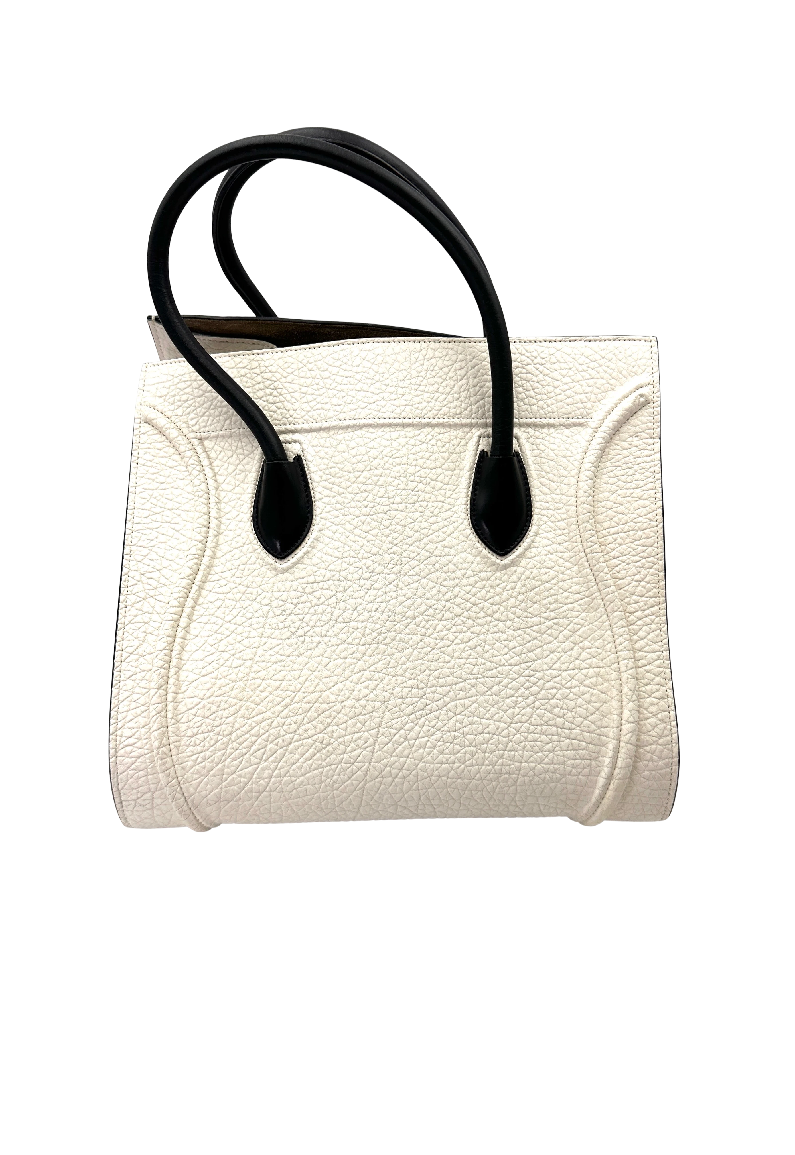 Celine Luggage White Leather Large Size Handle Bag CE178