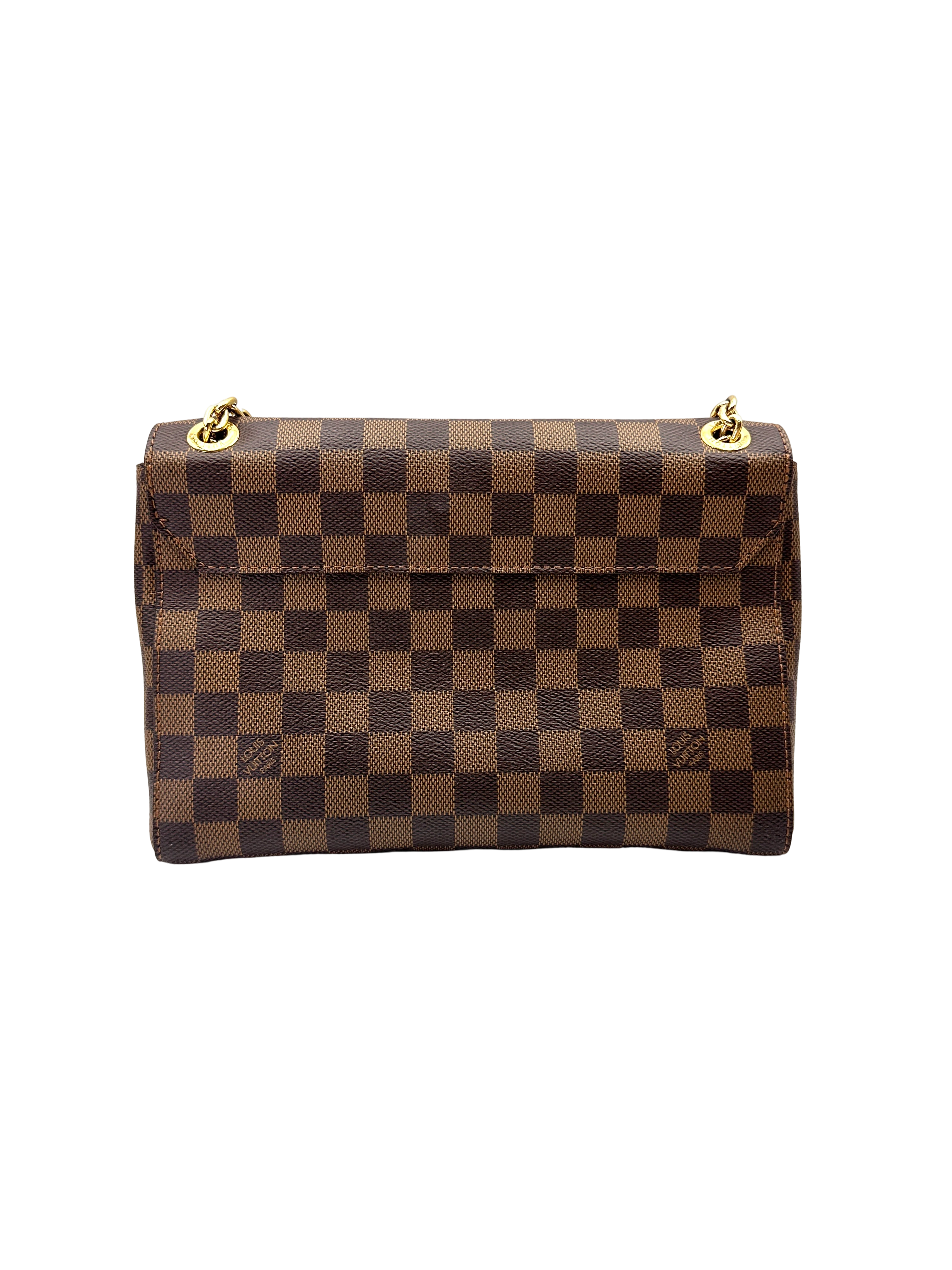 Louis Vuitton Vavin MM Damier Ebene & Black Leather Canvas Wallet On Chain LV3111