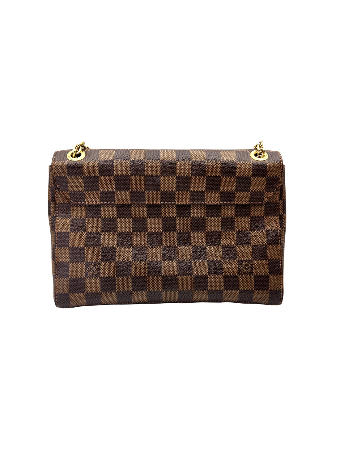 Louis Vuitton Vavin MM Damier Ebene & Black Leather Canvas Wallet On Chain LV3111