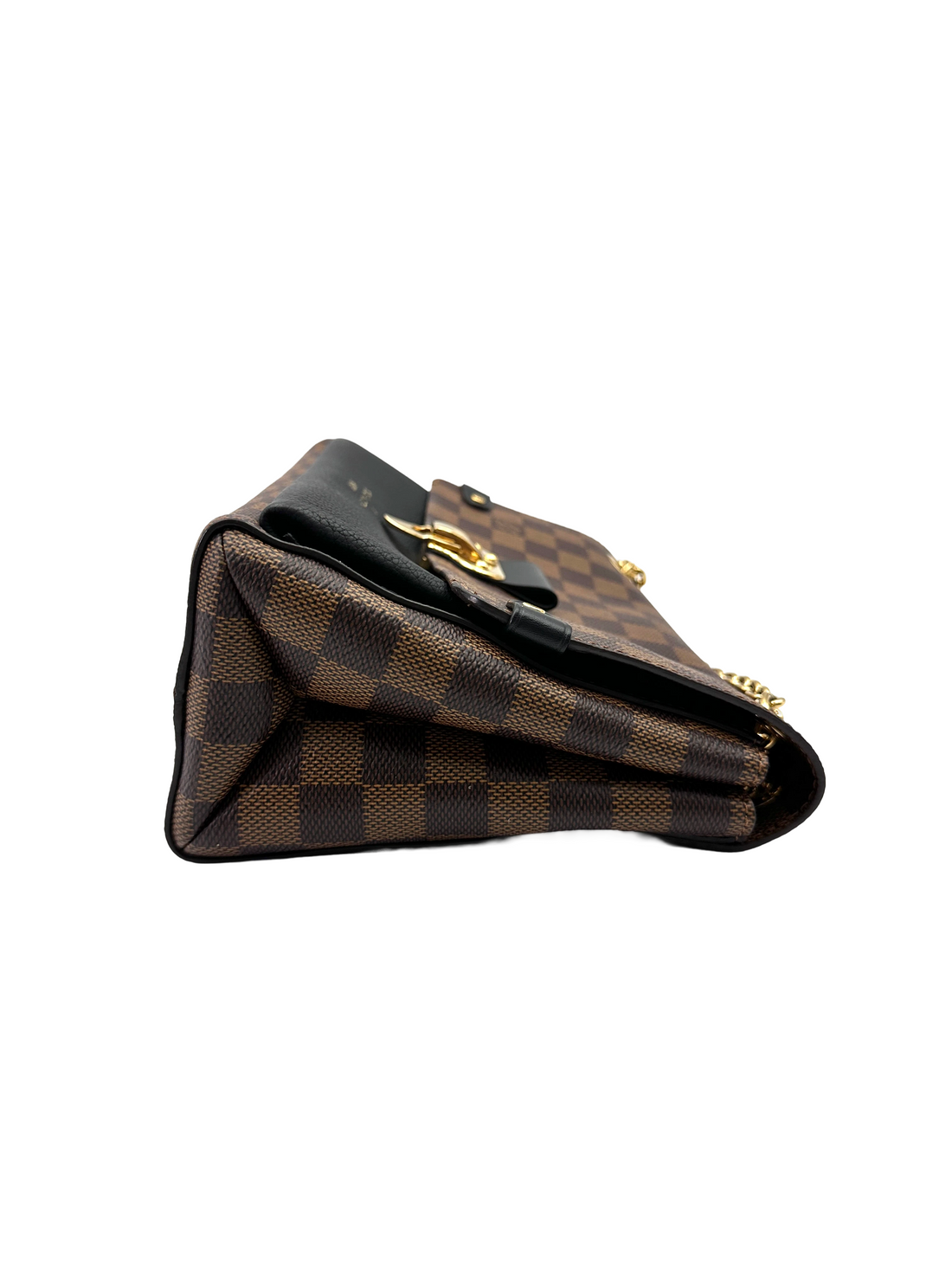 Louis Vuitton Vavin MM Damier Ebene & Black Leather Canvas Wallet On Chain LV3111