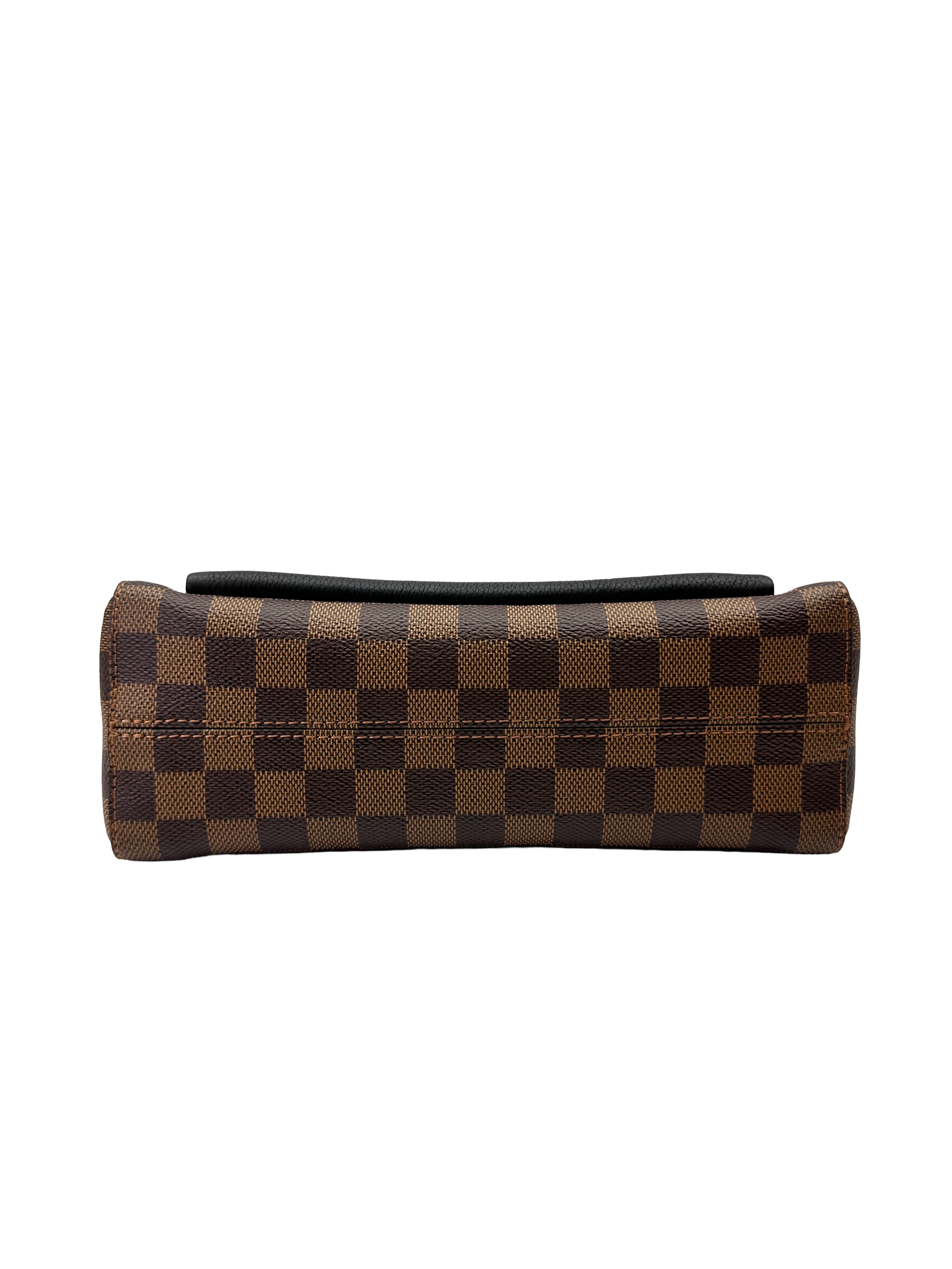 Louis Vuitton Vavin MM Damier Ebene & Black Leather Canvas Wallet On Chain LV3111